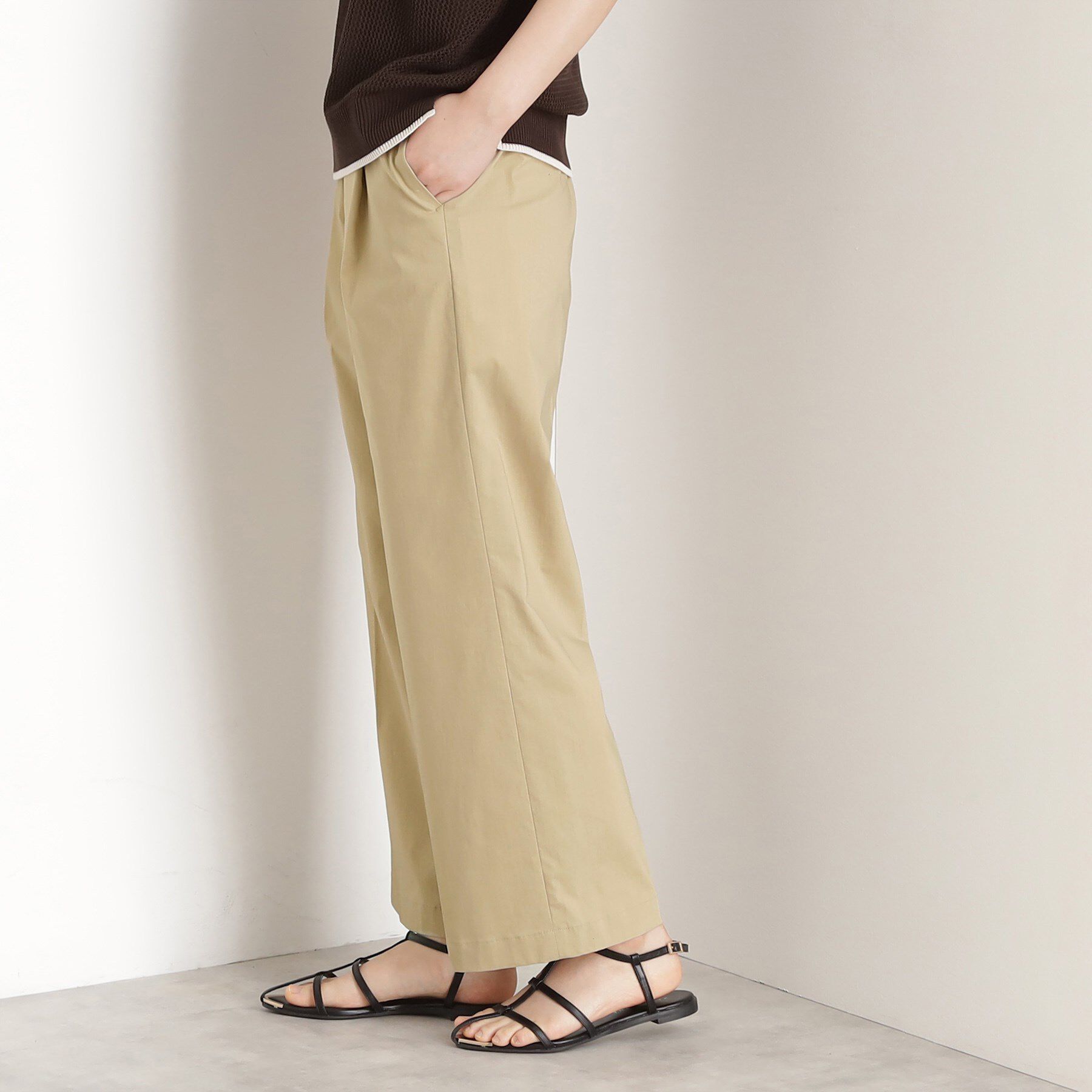 THE SHOP TK「【XS-XLサイズ/ラクに穿ける】ハイパーストレッチワイドパンツ/接触冷感/洗える」|その他|