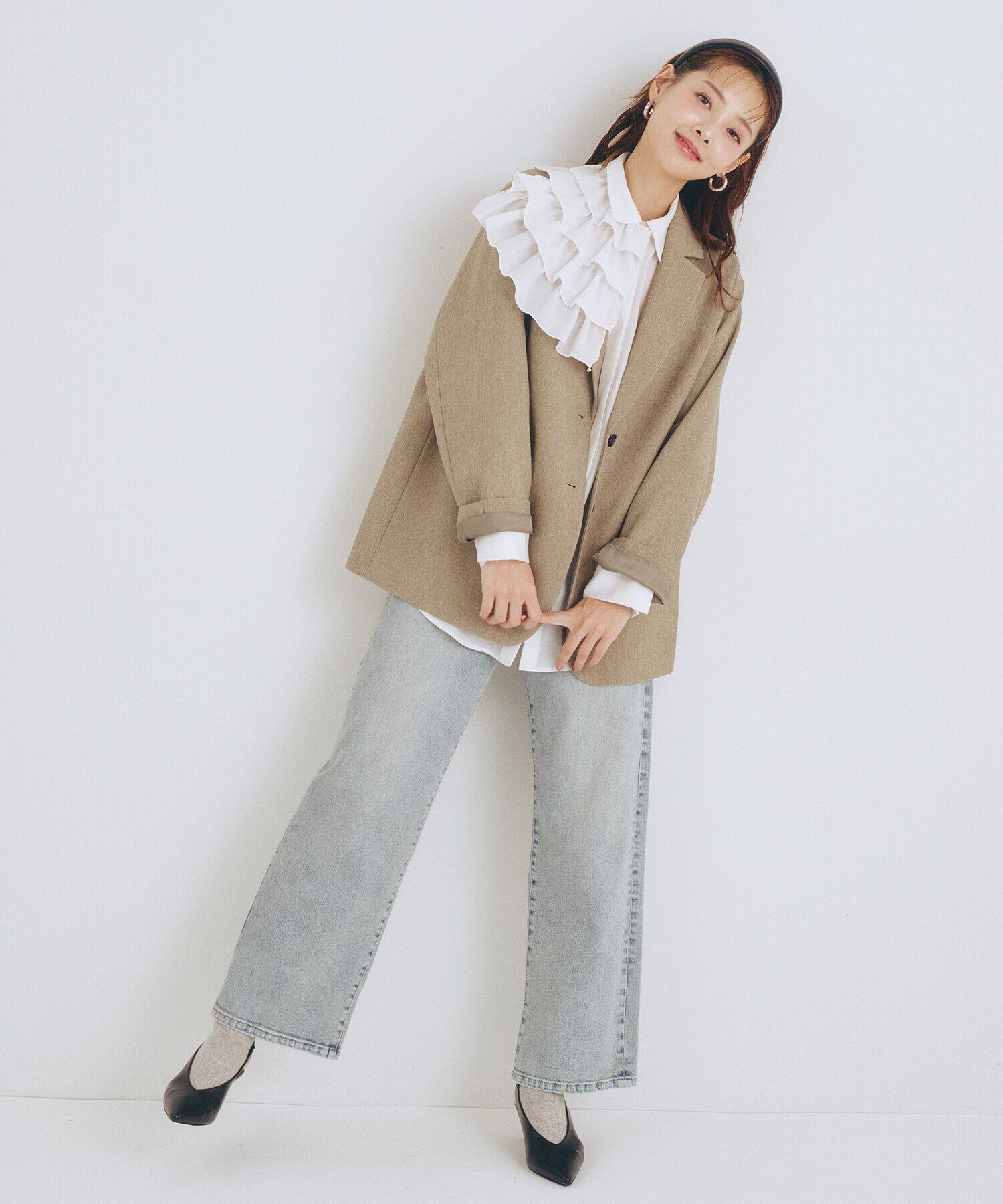  「5ポケットワイドデニムパンツ」|その他|ブルー1