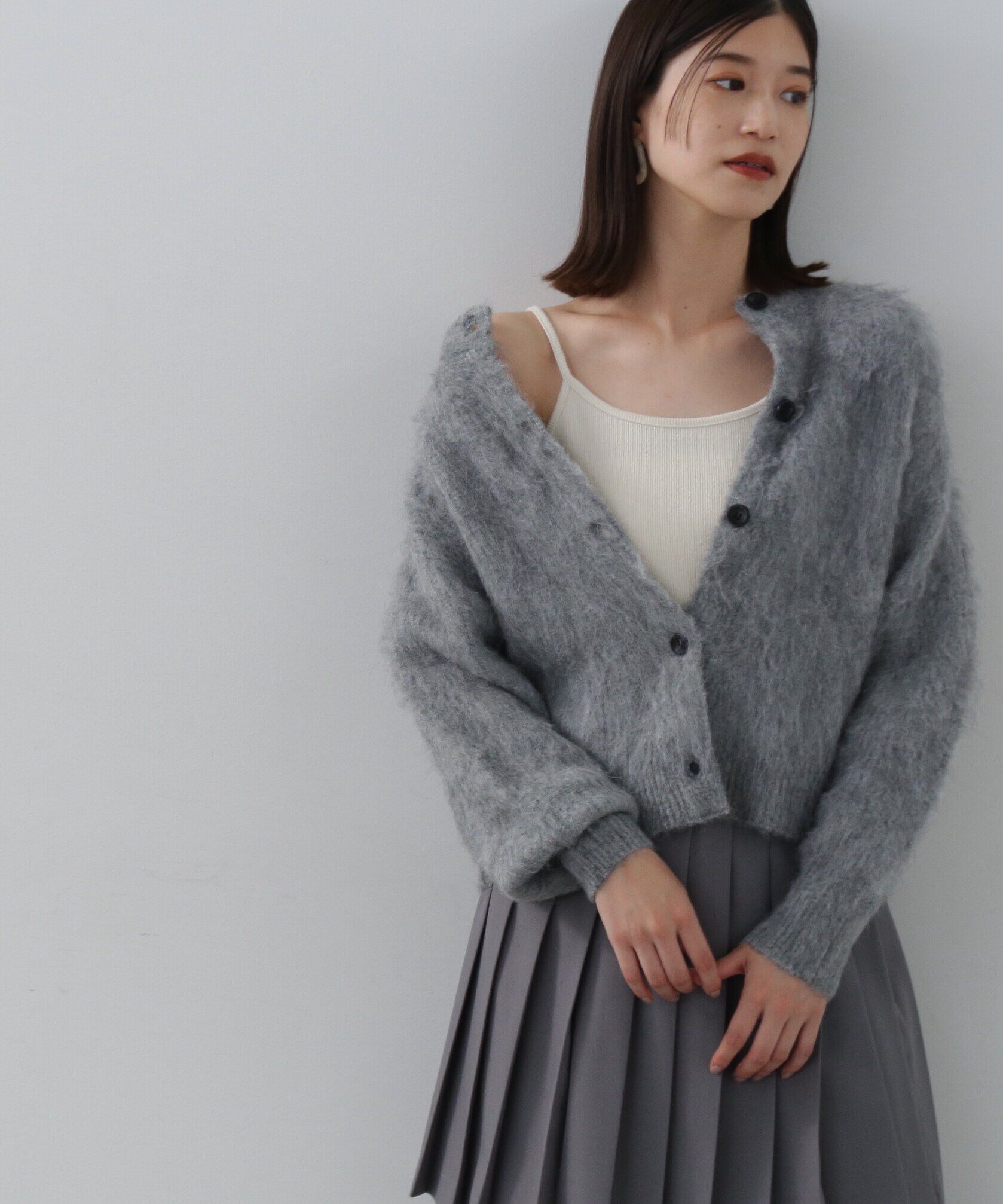  「クルーネックフェザーカーディガン 」|ニット・セーター|