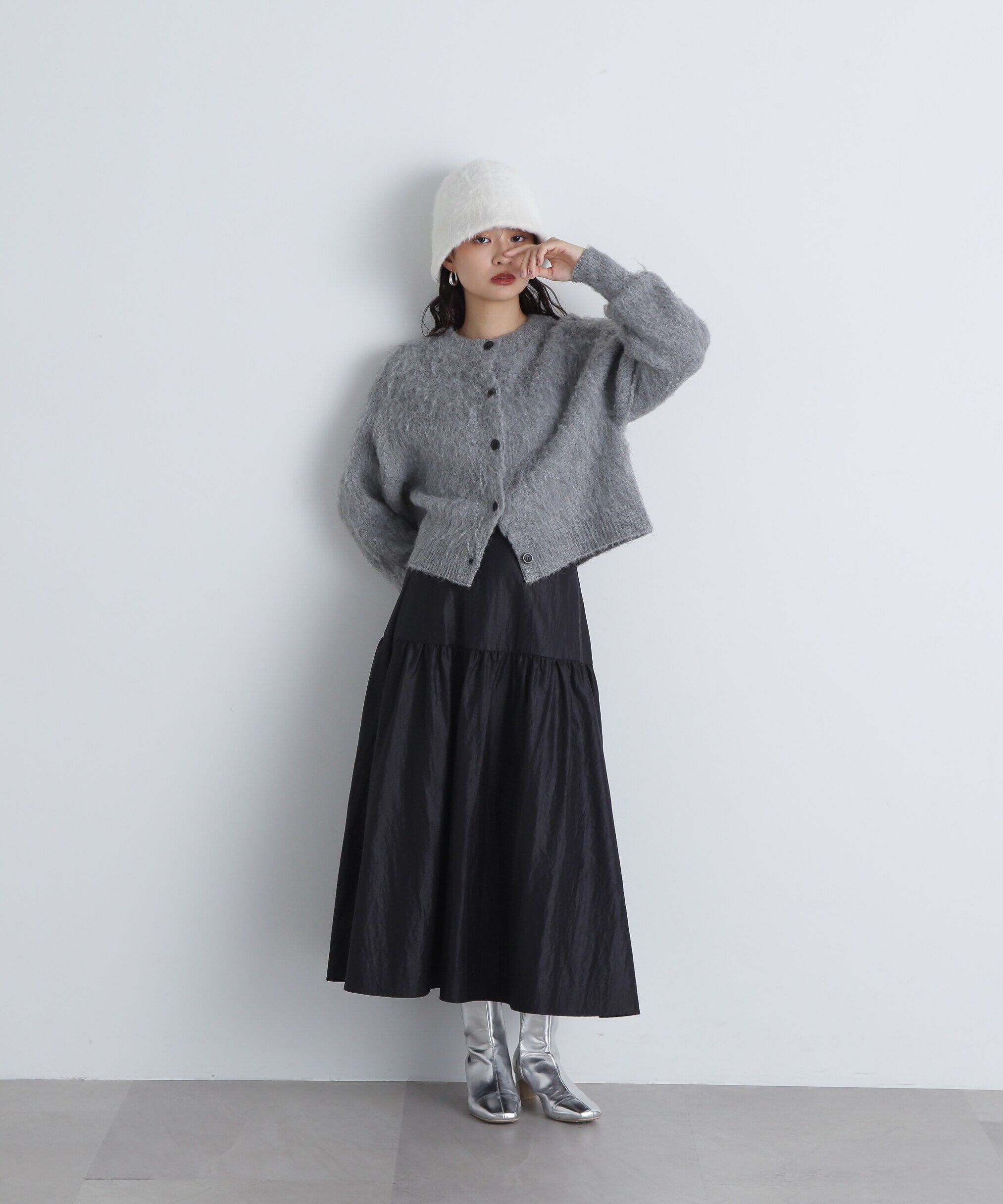  「クルーネックフェザーカーディガン 」|ニット・セーター|