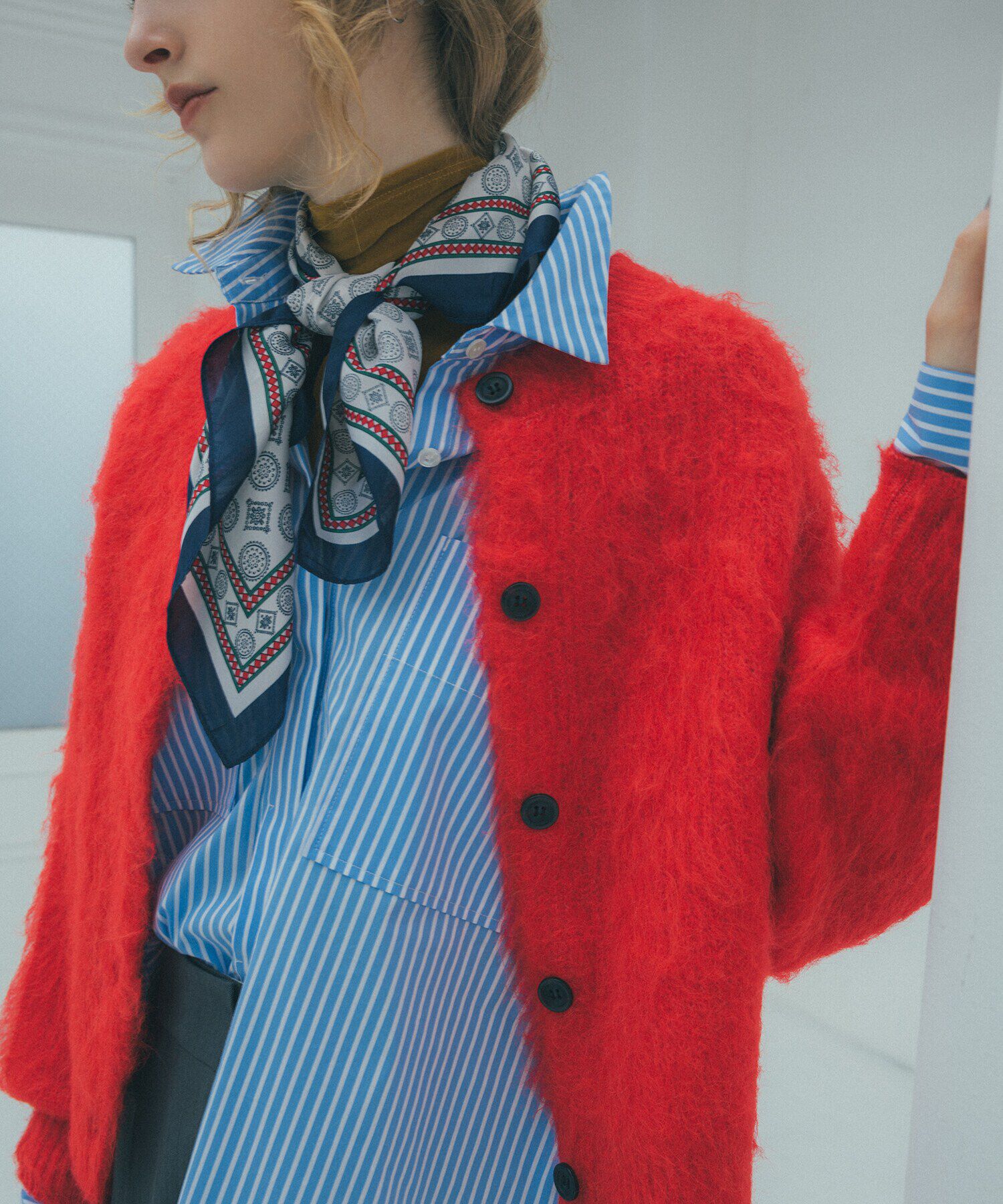  「クルーネックフェザーカーディガン 」|ニット・セーター|