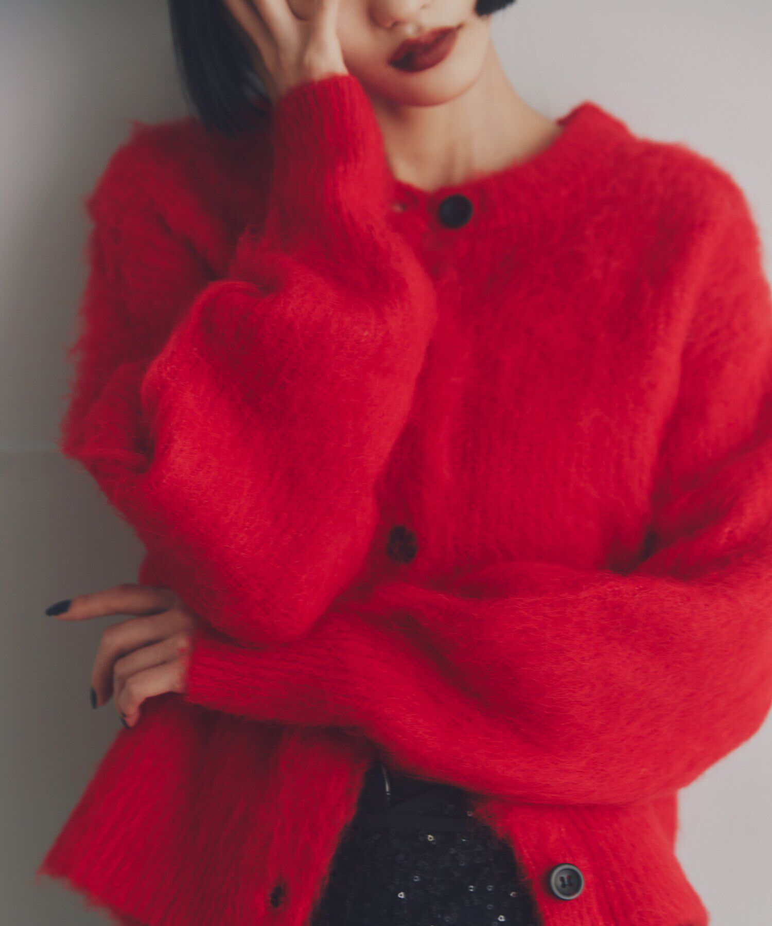  「クルーネックフェザーカーディガン 」|ニット・セーター|