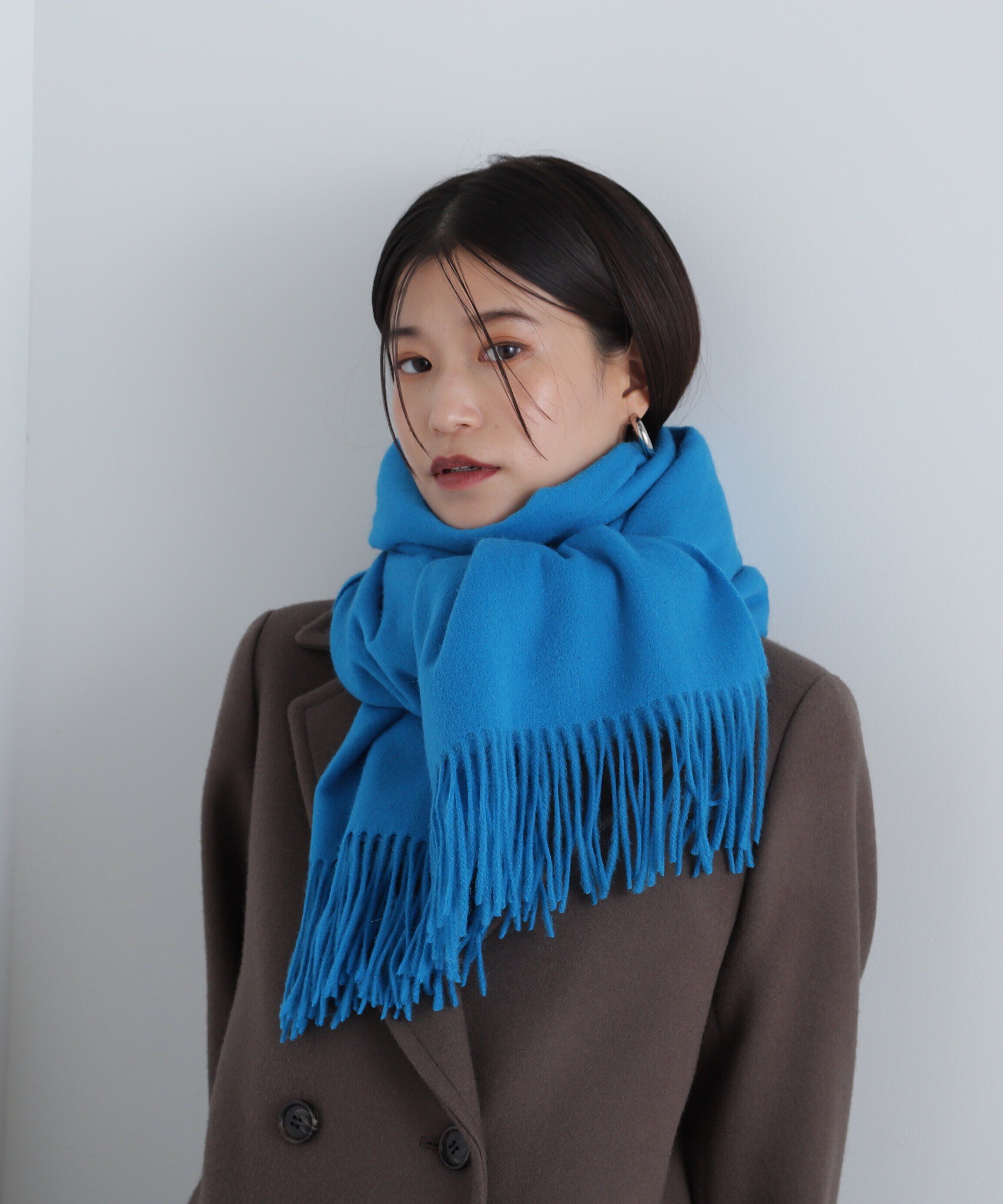  「ウールムジストール」|マフラー|ブルー