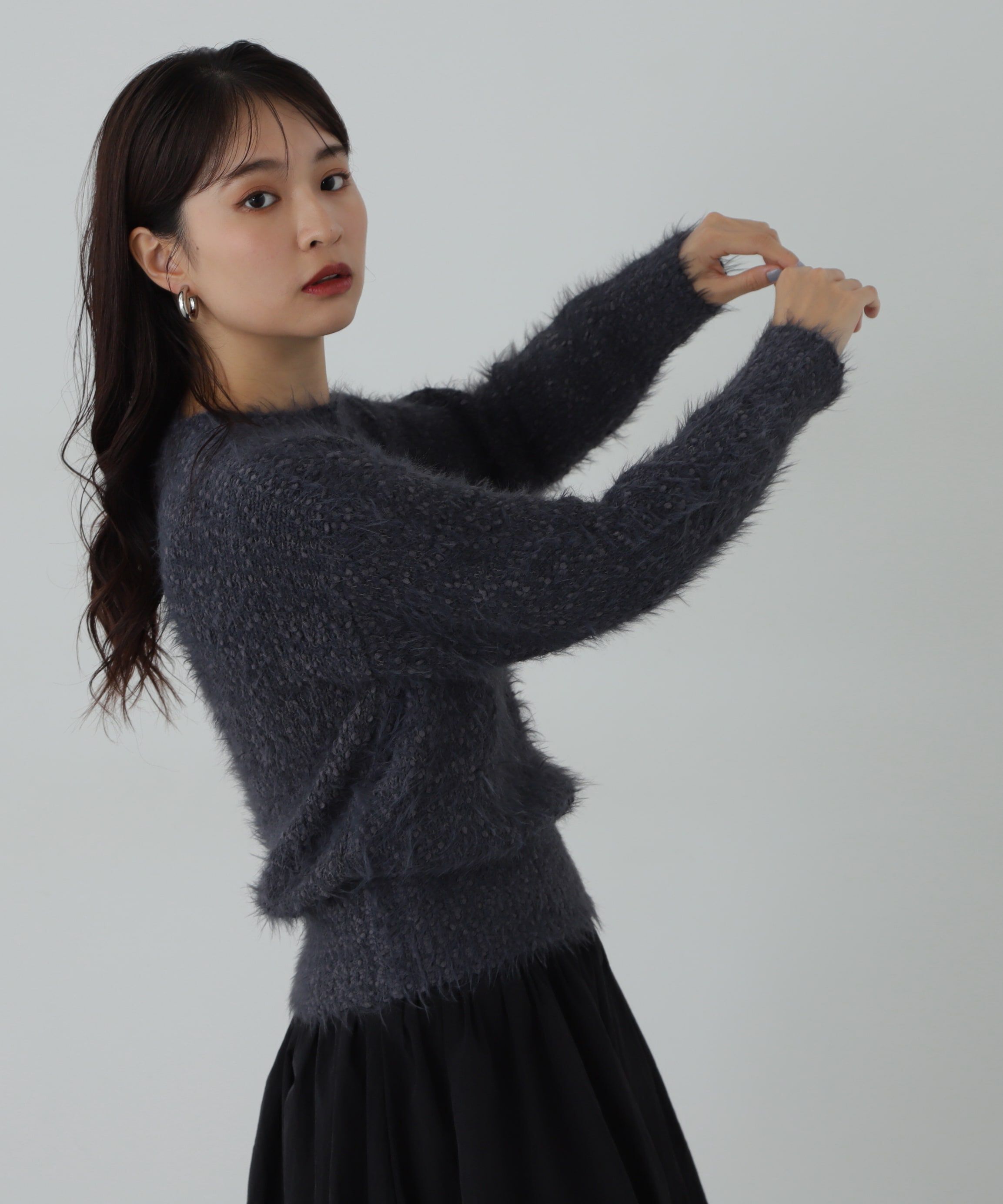  「クルーネックフェザーネップヤーンニット」|ニット・セーター|