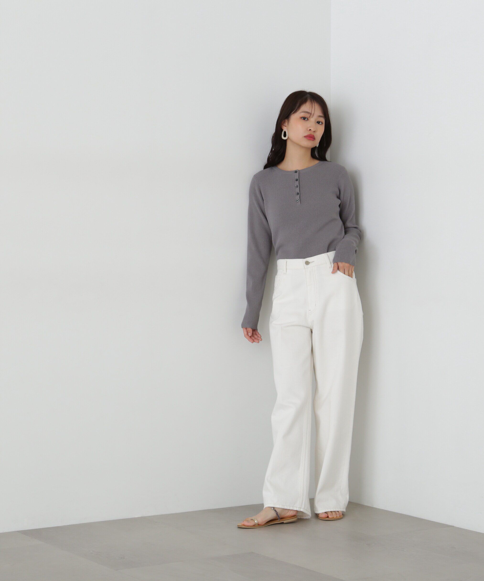  「ヘンリーネックプルオーバーニット」|ニット・セーター|