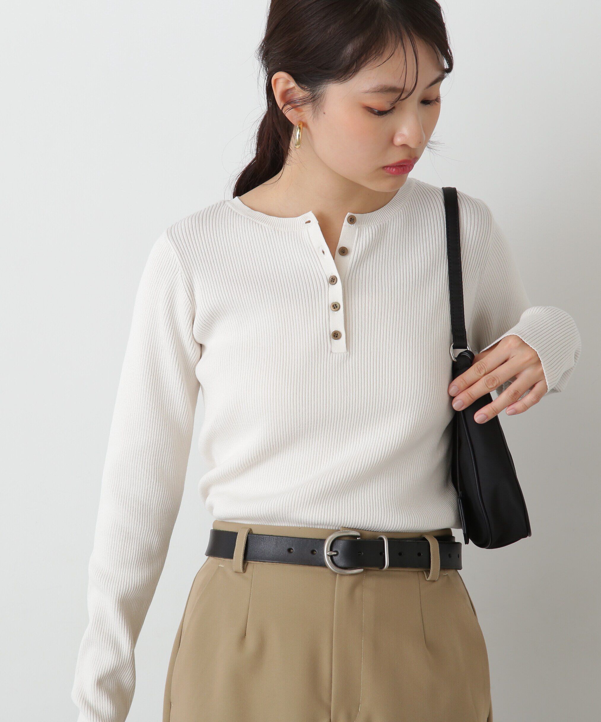  「ヘンリーネックプルオーバーニット」|ニット・セーター|