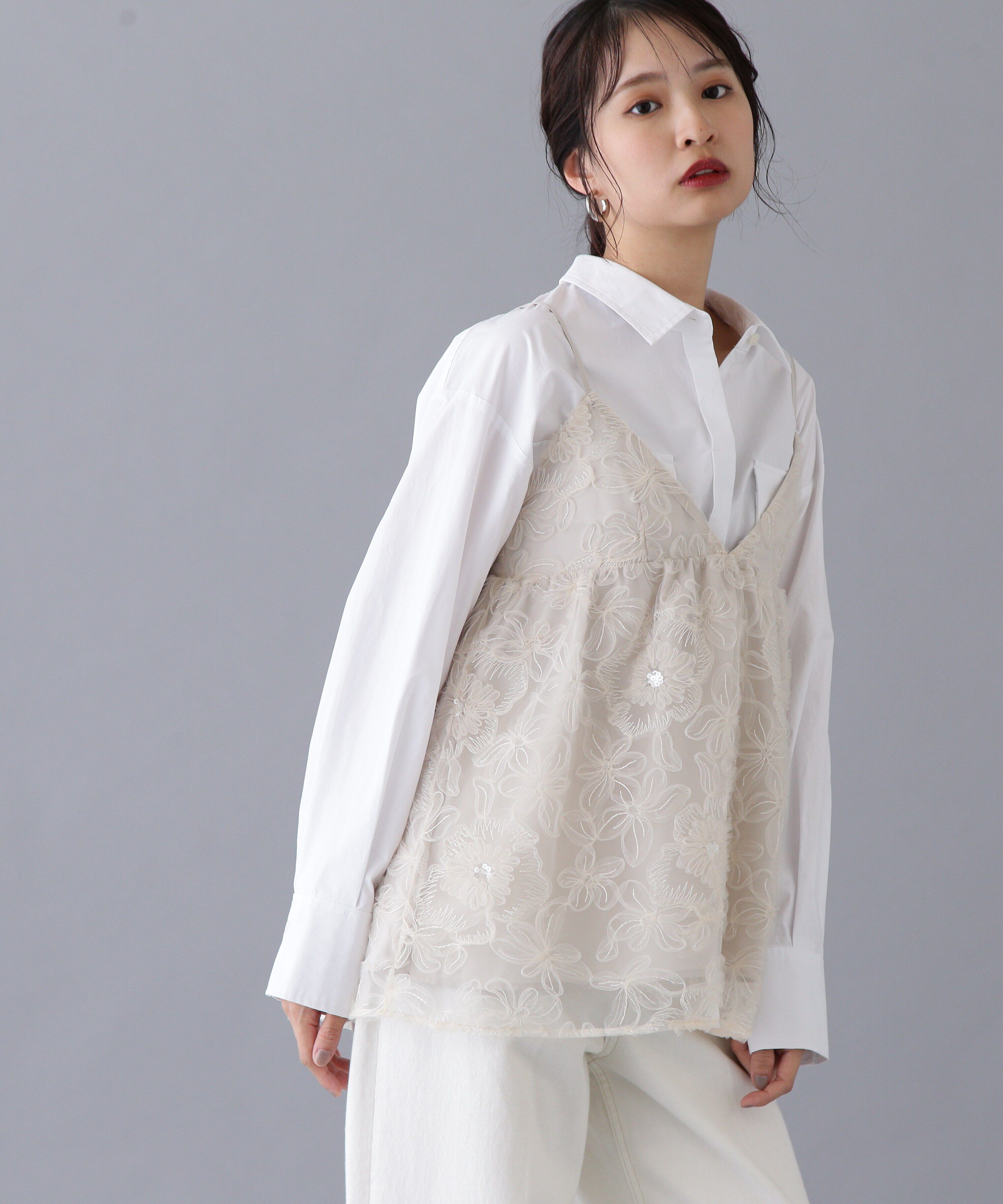  「フラワーレースキャミビスチェ」|シャツ・ブラウス|