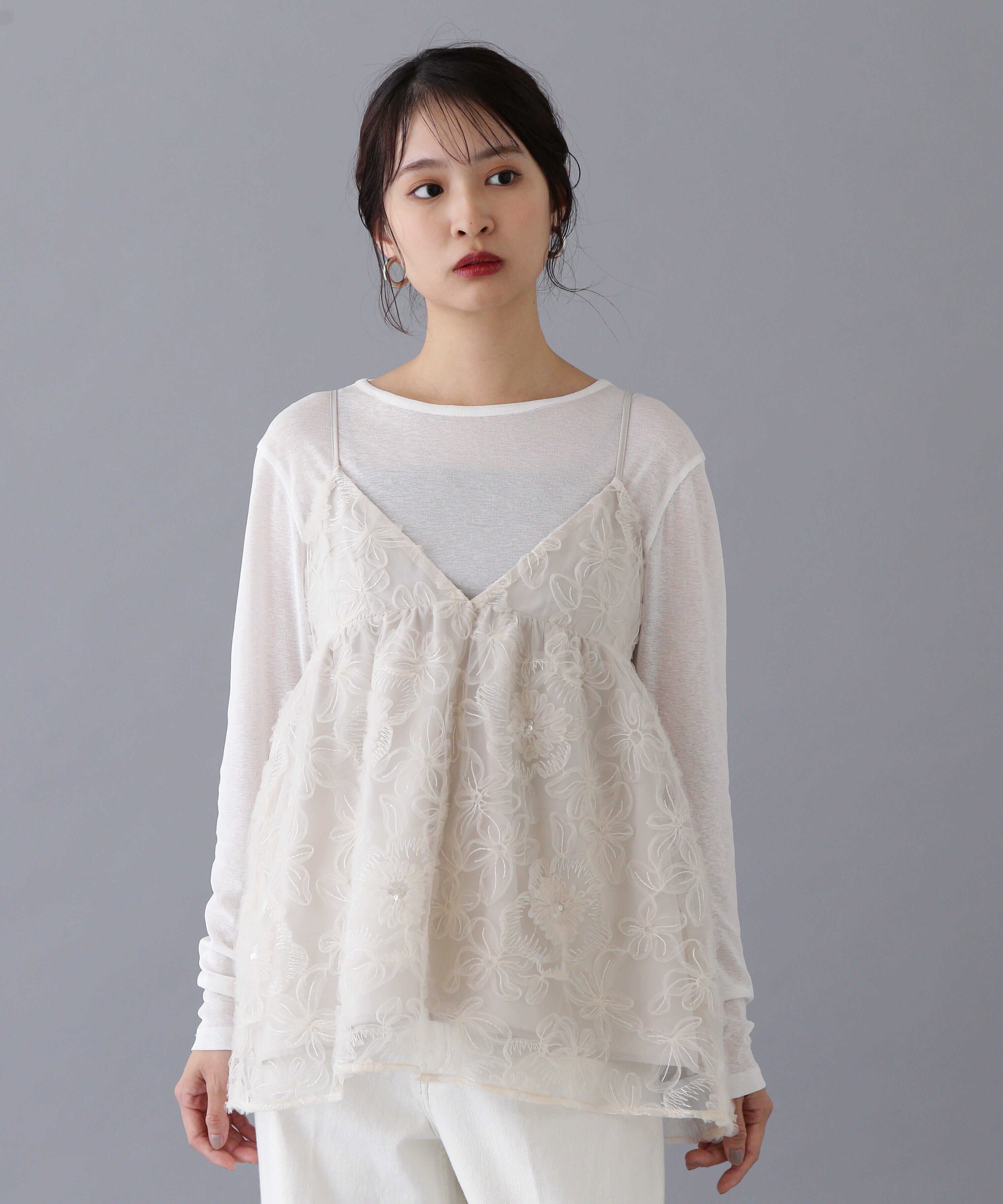  「フラワーレースキャミビスチェ」|シャツ・ブラウス|