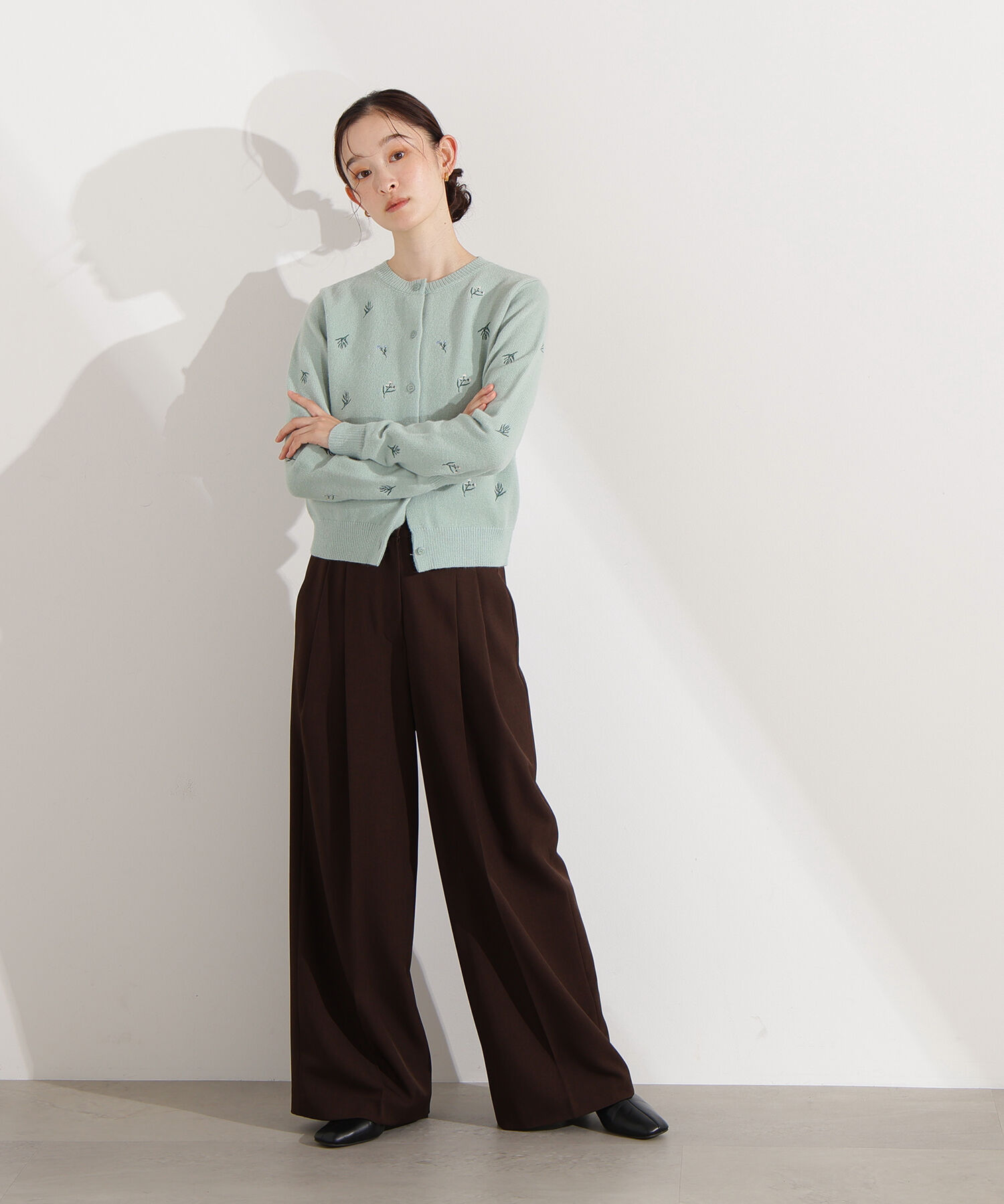  「フラワー刺繍カーディガン」|ニット・セーター|