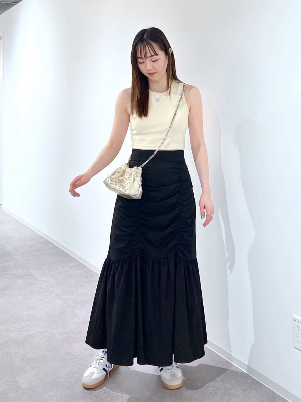  「カップ付きアメスリショート丈タンクトップ」|Tシャツ・カットソー|