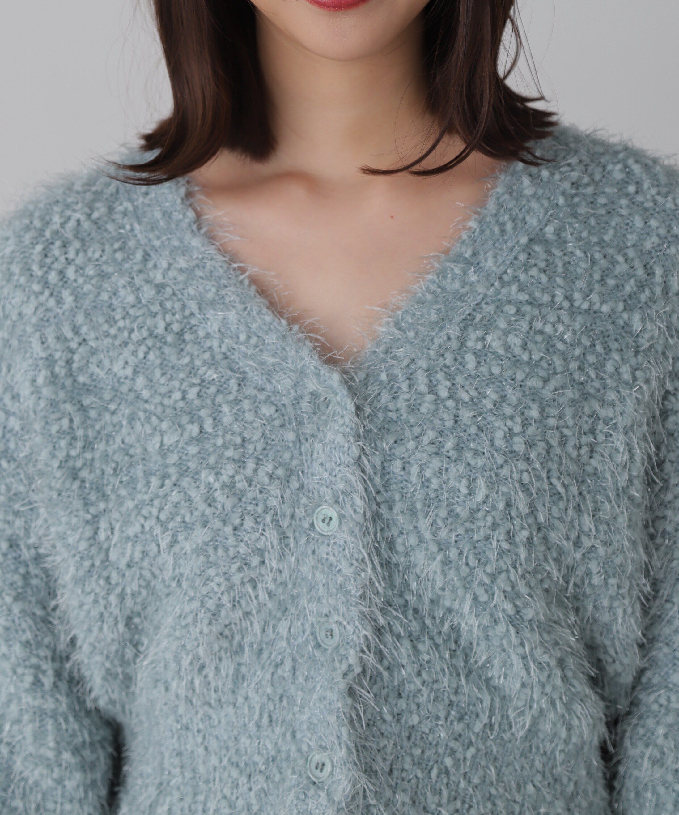  「シャイニーフェザーミックスカーディガン」|ニット・セーター|