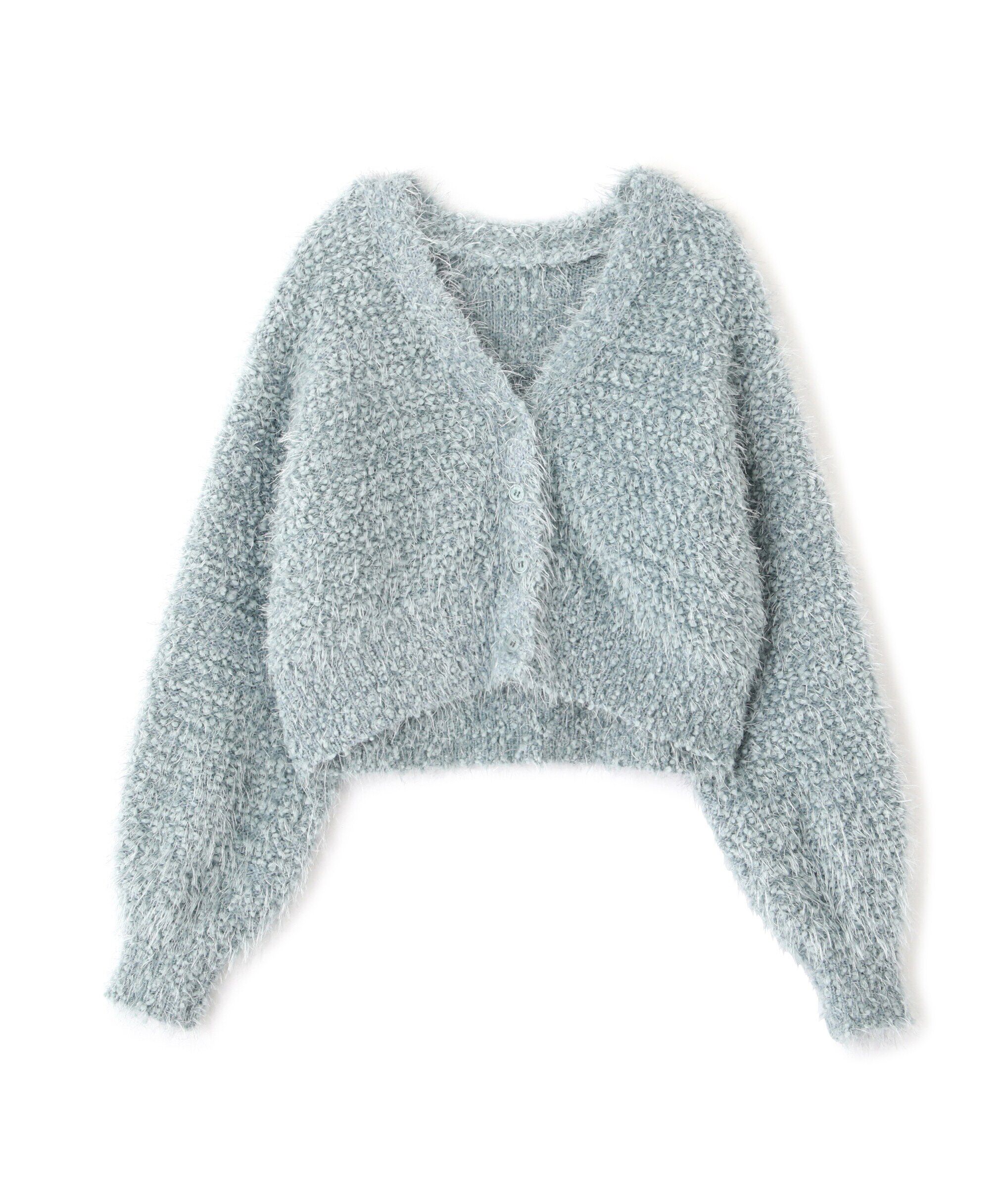  「シャイニーフェザーミックスカーディガン」|ニット・セーター|