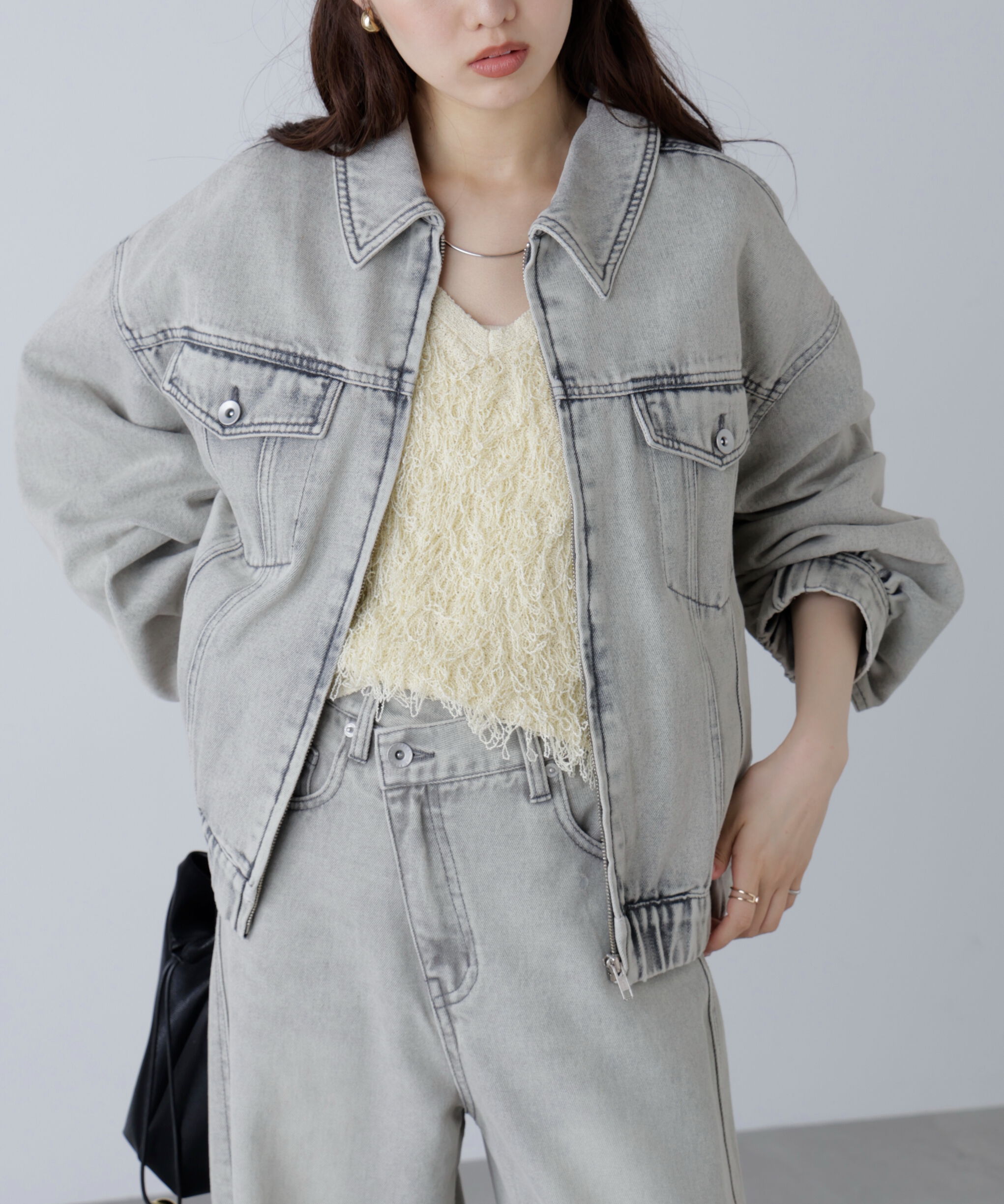  「オーバーサイズデニムジャケット」|ブルゾン・スタジャン|