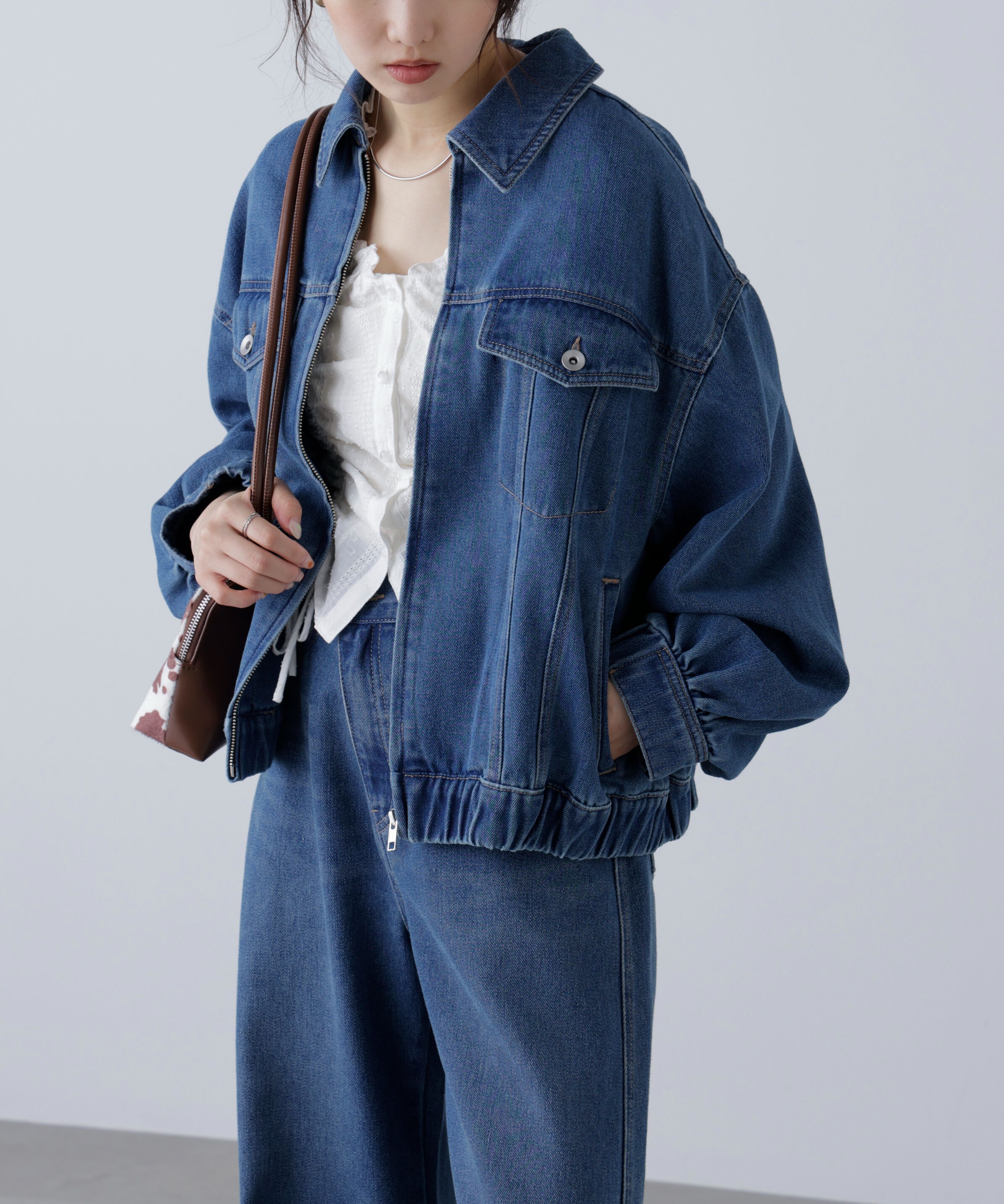  「オーバーサイズデニムジャケット」|ブルゾン・スタジャン|