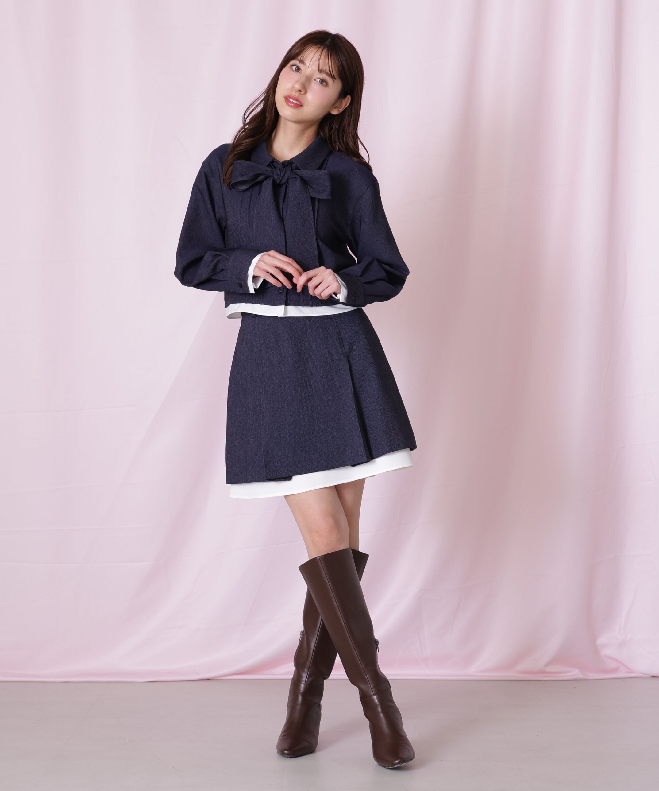  「＜セットアップ対応＞ベーシックツイルスカート」|スカート|インディゴ1