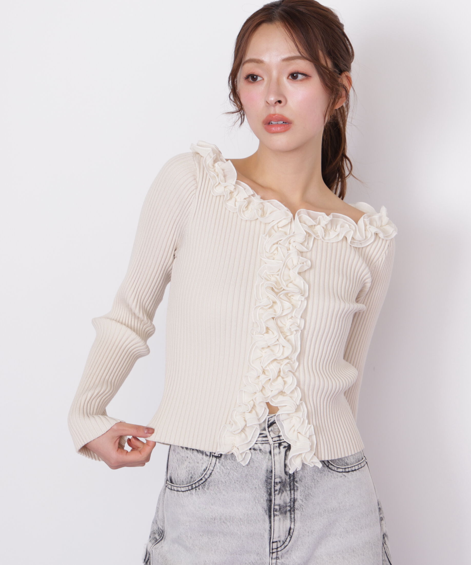  「フリルトリムニット」|ニット・セーター|