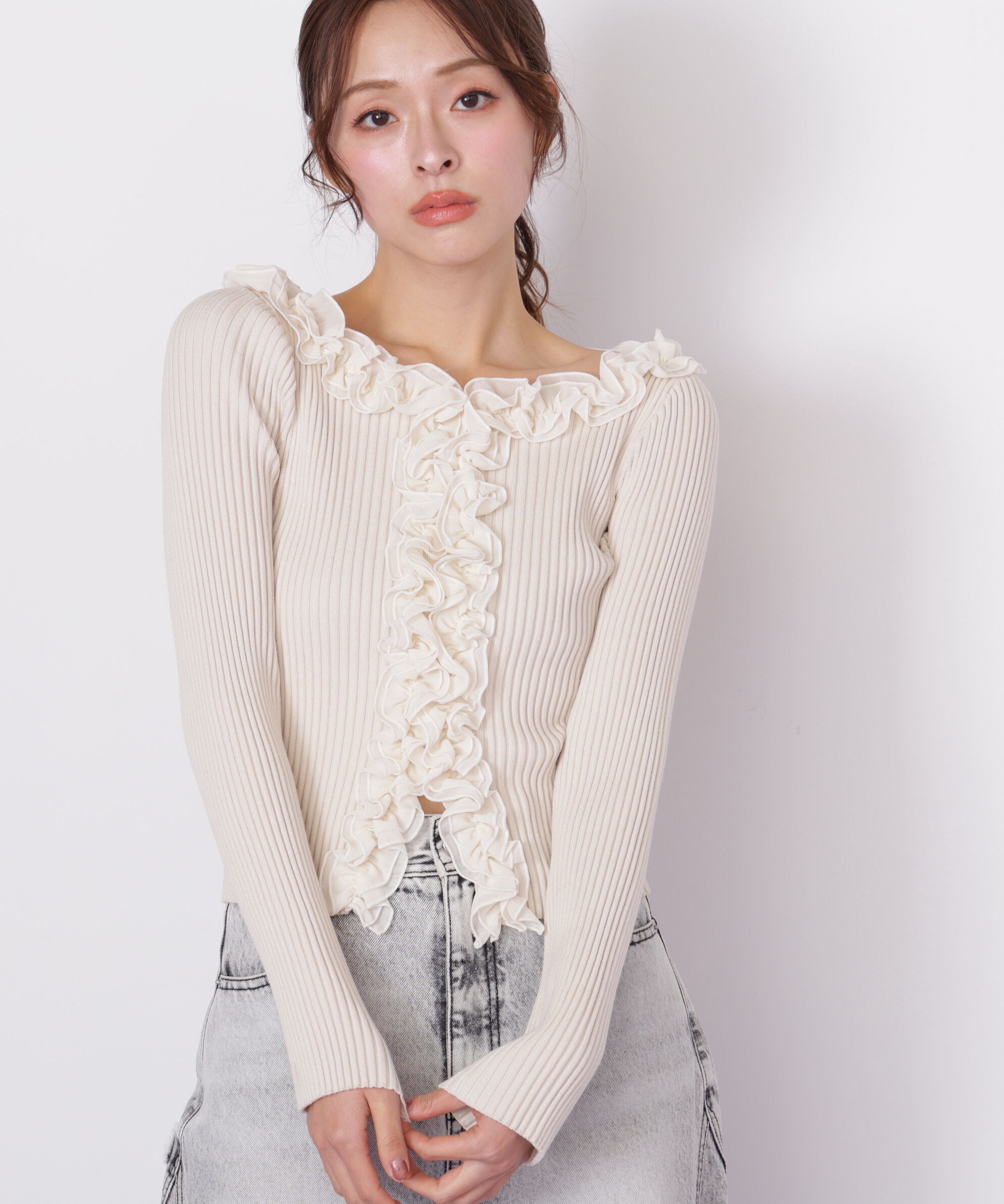  「フリルトリムニット」|ニット・セーター|