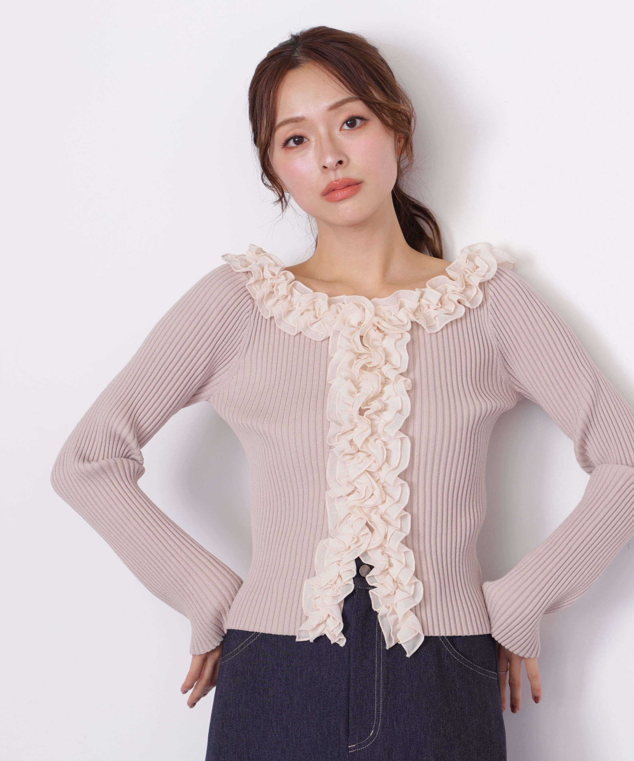  「フリルトリムニット」|ニット・セーター|