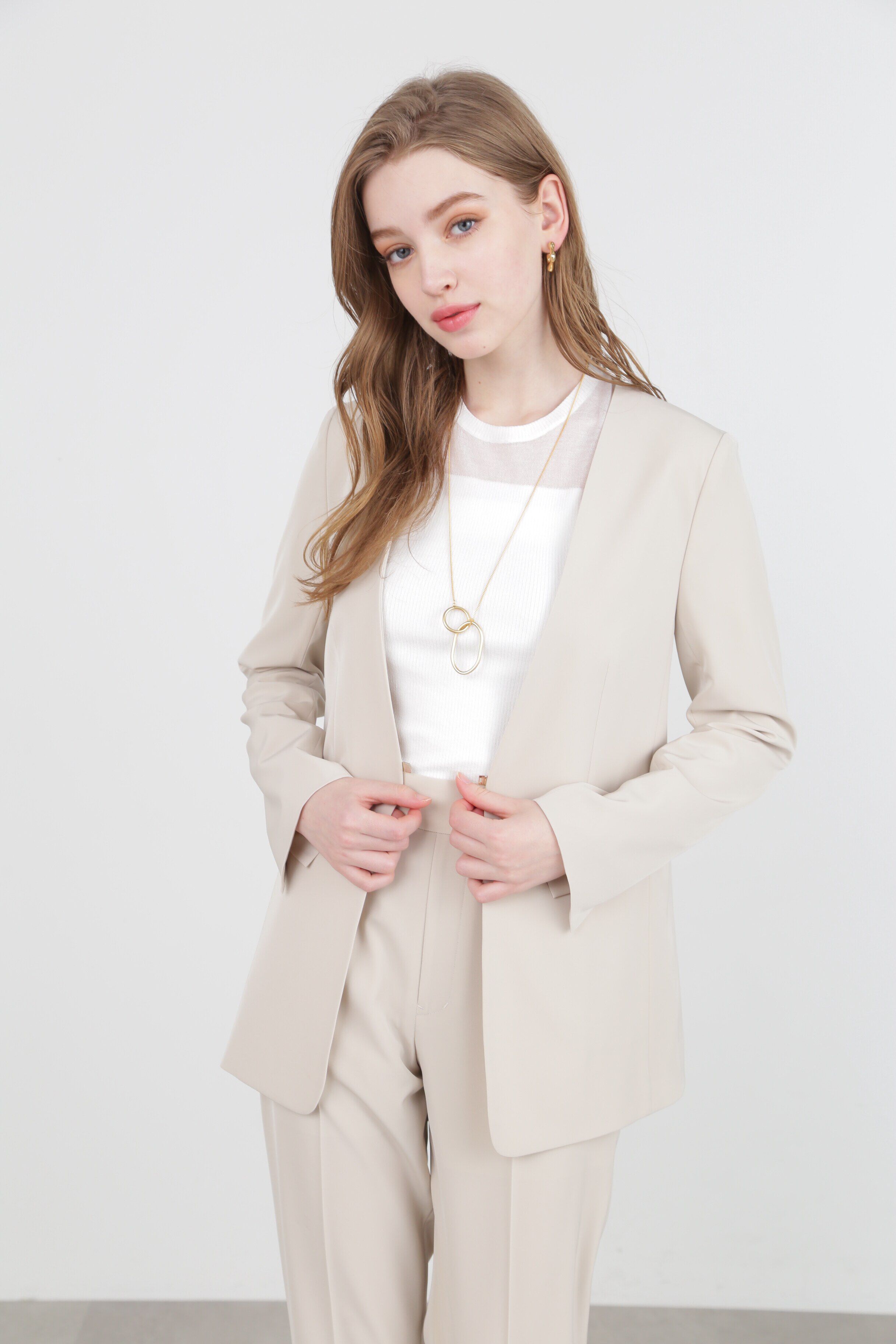  「◆ノーカラーフロントホックジャケット」|その他|