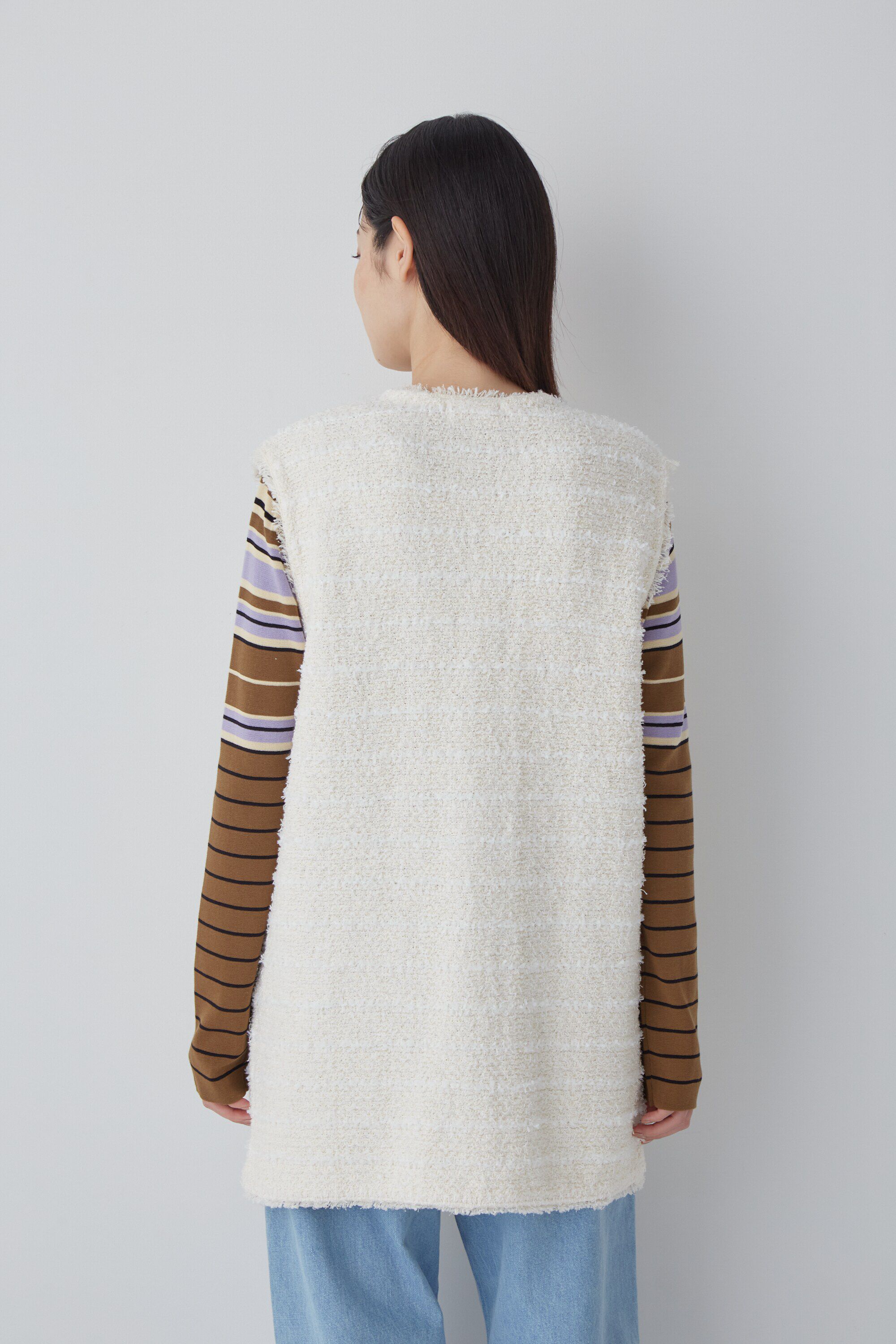  「◆ミックスツイードニットジレ」|ニット・セーター|