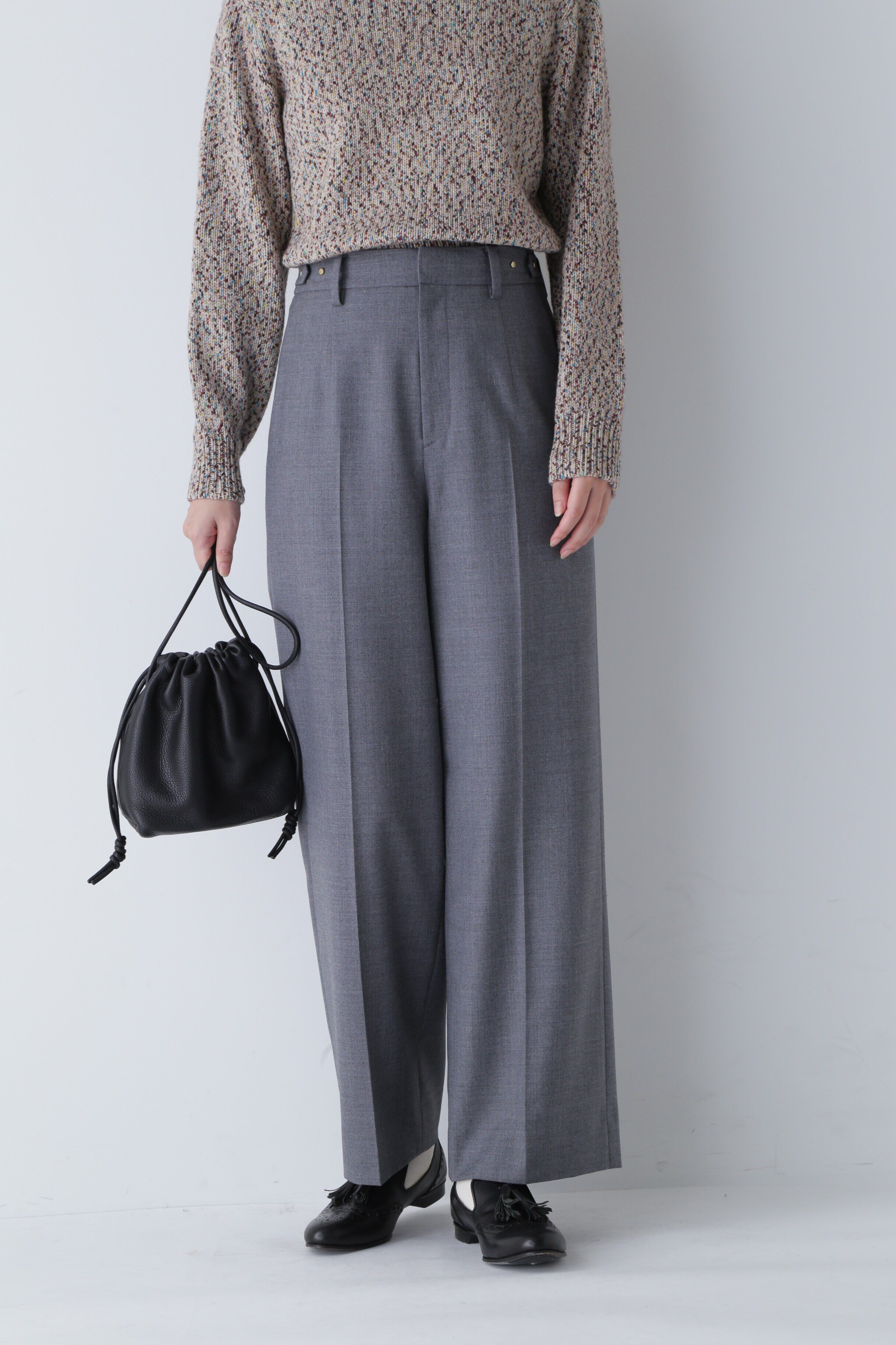  「◆センタープレスセミワイドパンツ」|その他|TOPグレー1