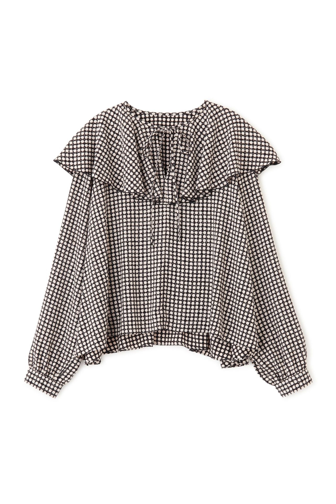  「◆ドットプリント襟付きブラウス」|シャツ・ブラウス|