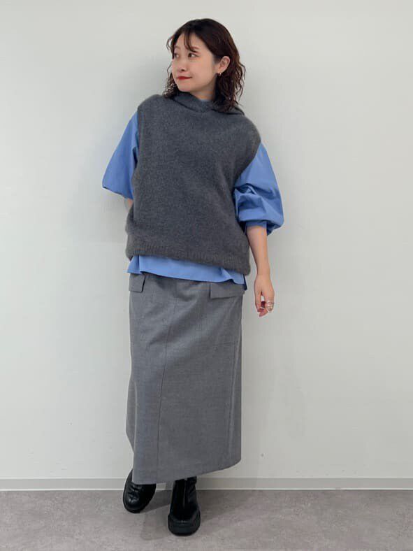  「フード付きニットベスト」|ニット・セーター|