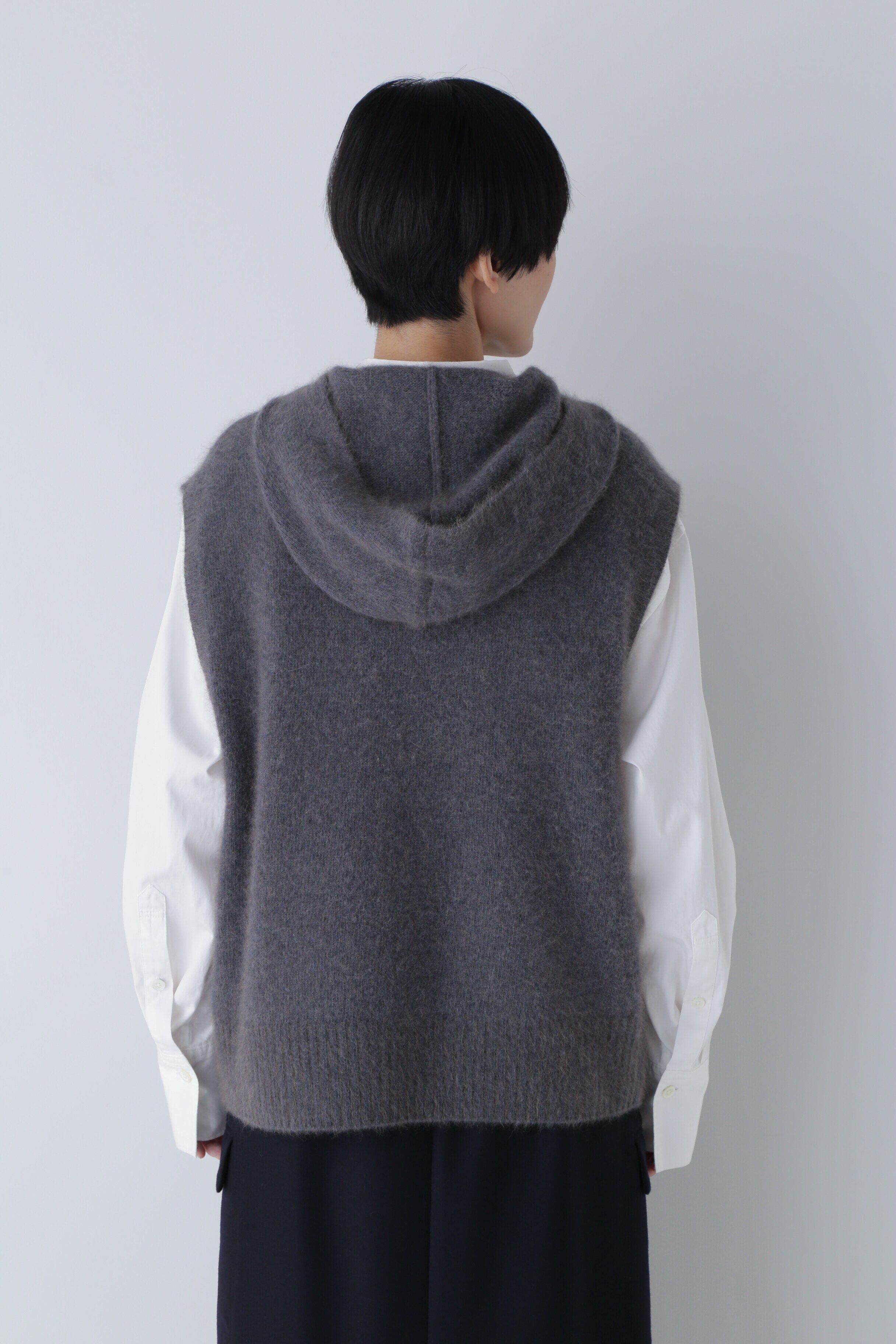  「フード付きニットベスト」|ニット・セーター|