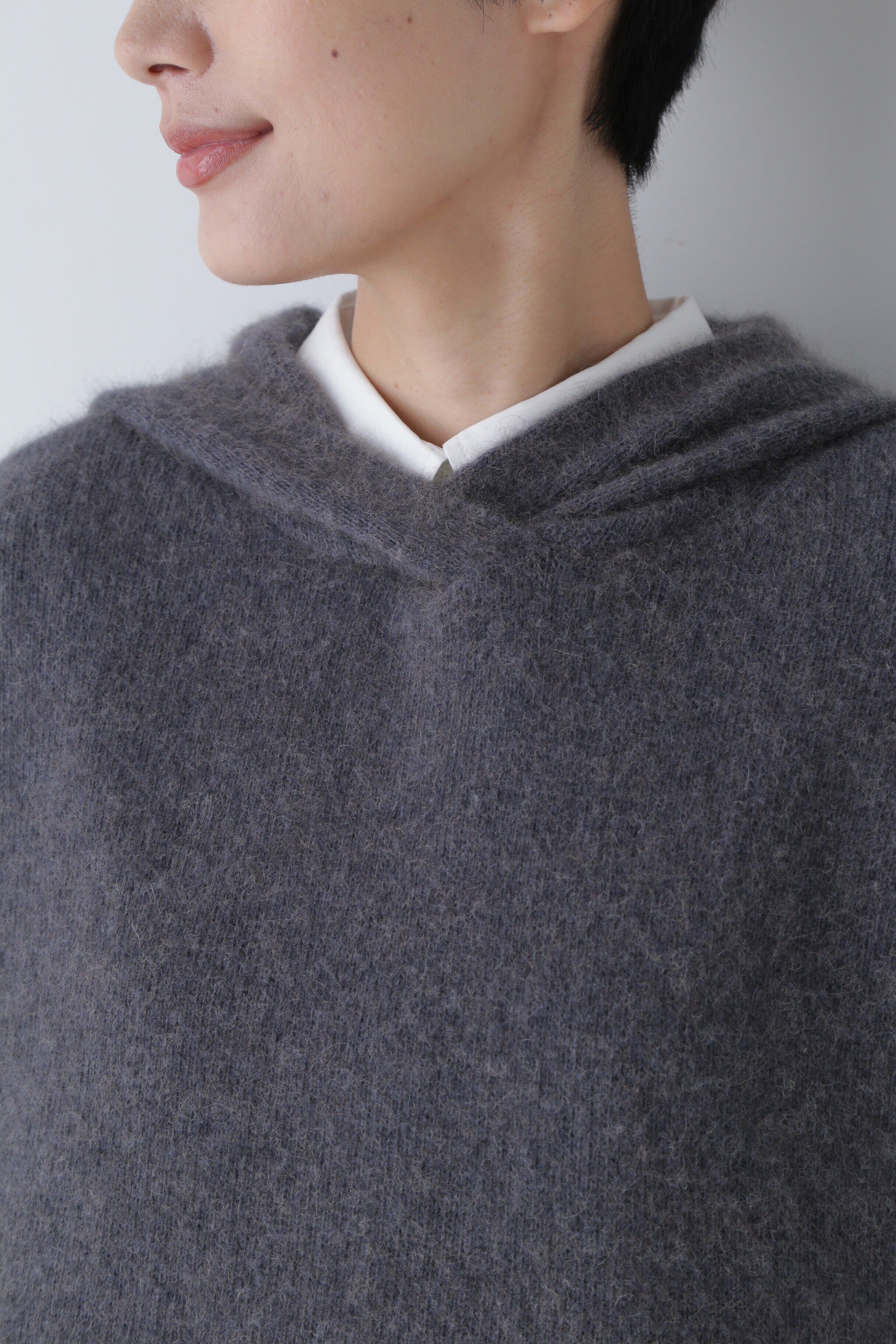  「フード付きニットベスト」|ニット・セーター|