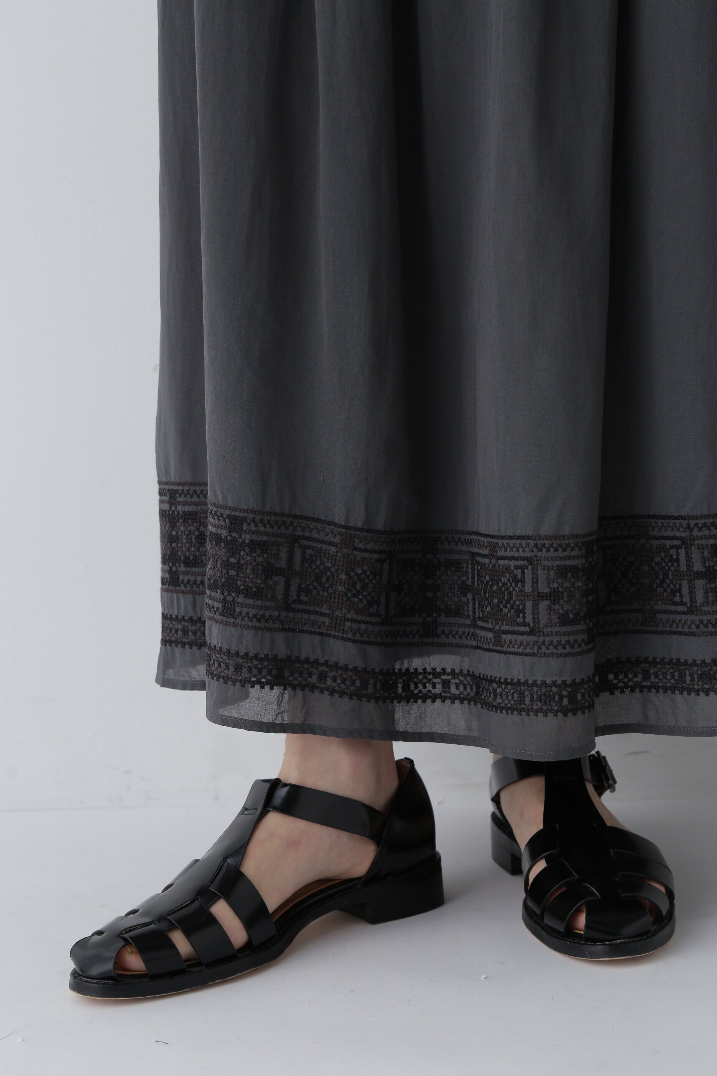  「◆インド刺繍コットンボイルスカート」|スカート|