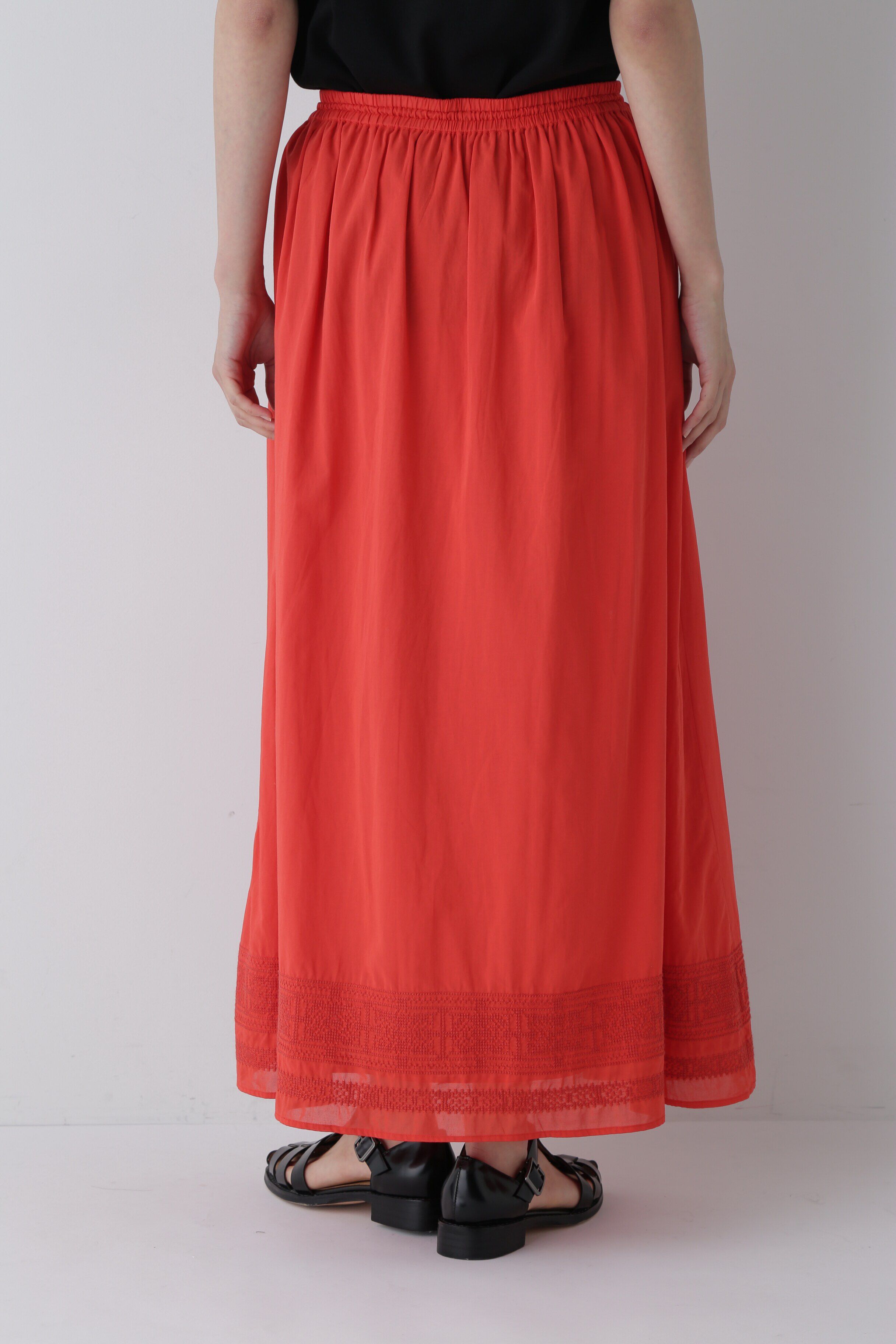  「◆インド刺繍コットンボイルスカート」|スカート|