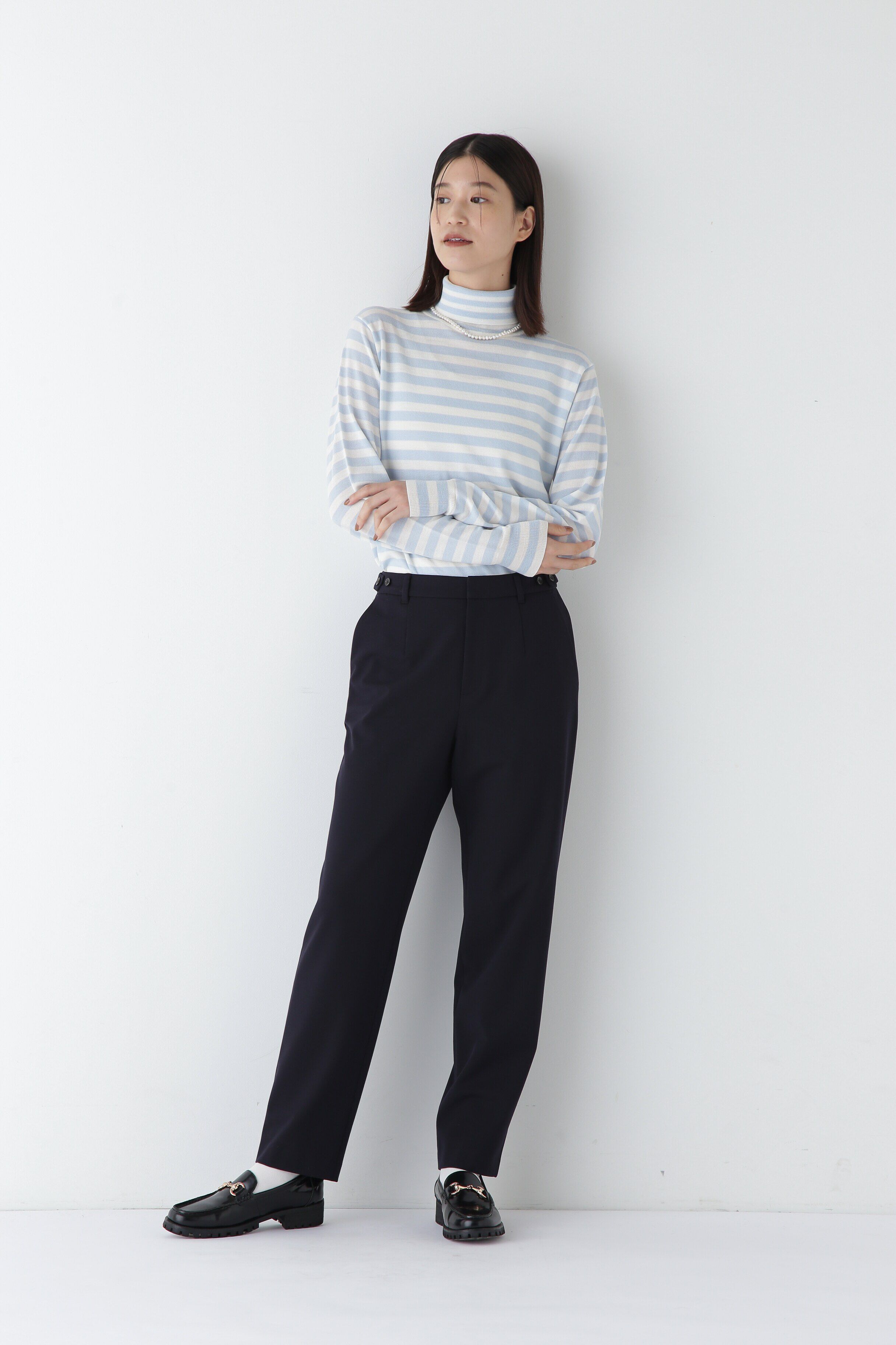  「◆ウールベーシックボーダータートルニットプルオーバー」|ニット・セーター|