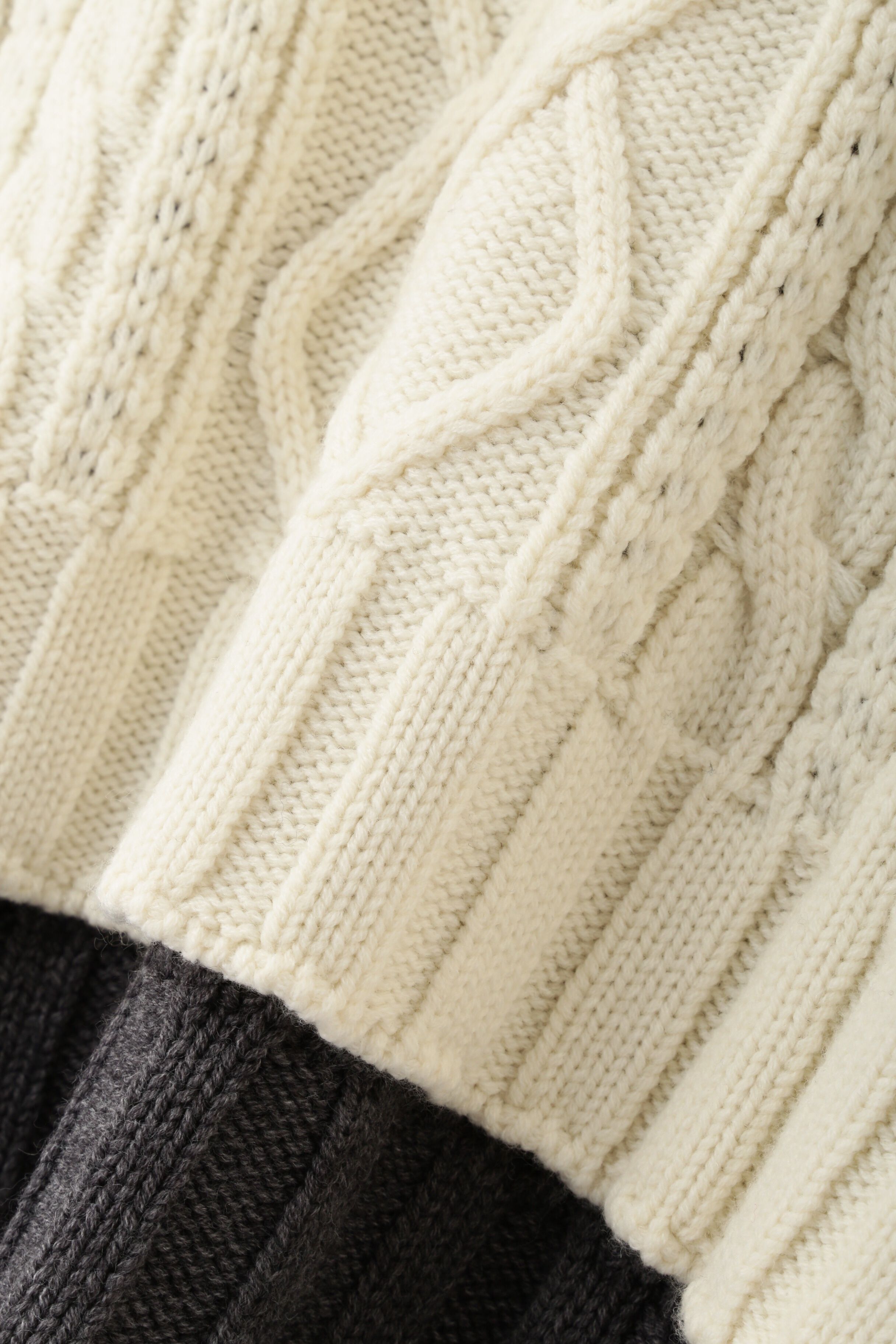  「◆バイカラーケーブルニット」|ニット・セーター|