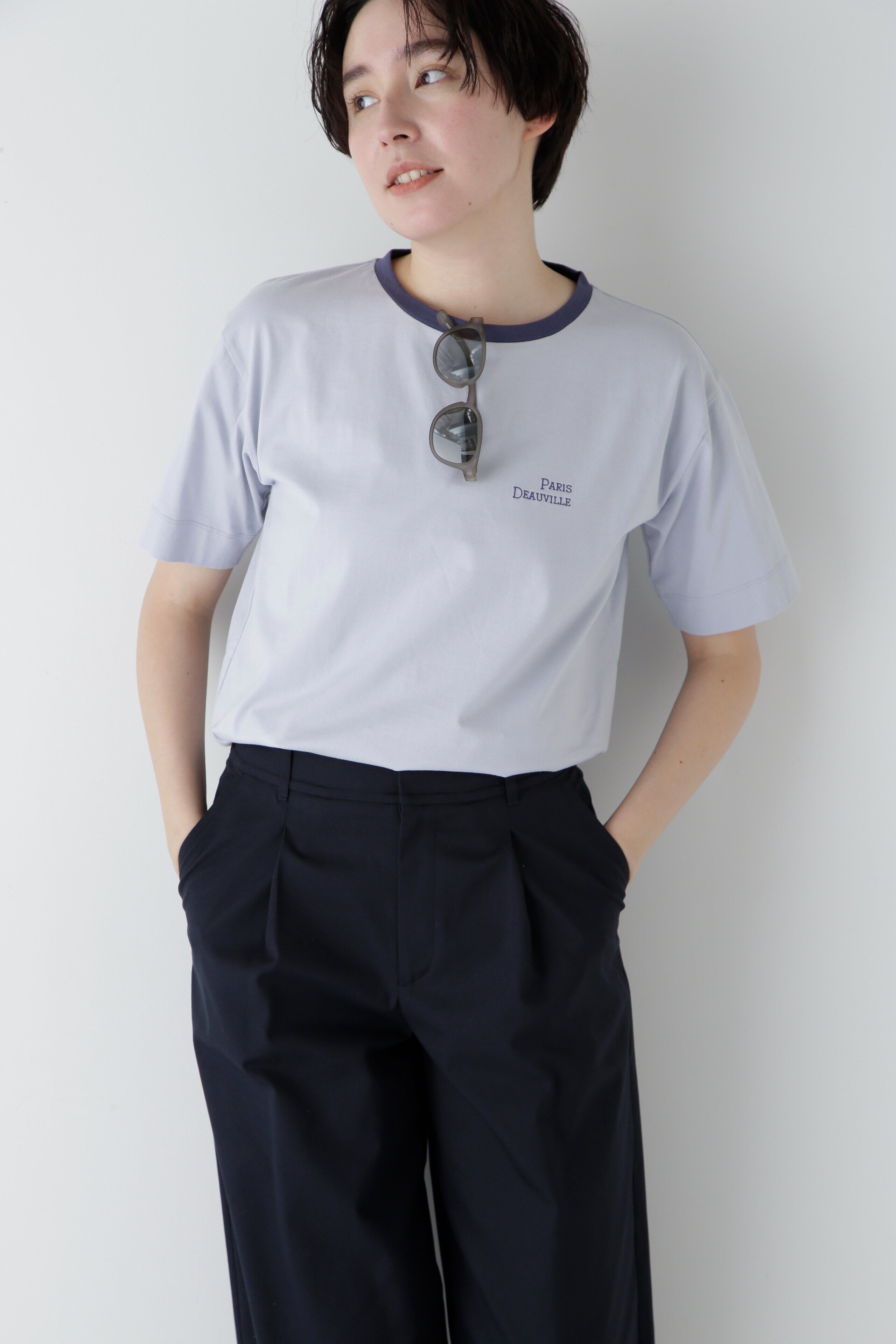  「◆シルケット天竺Ｔシャツ」|Tシャツ・カットソー|ライトブルー