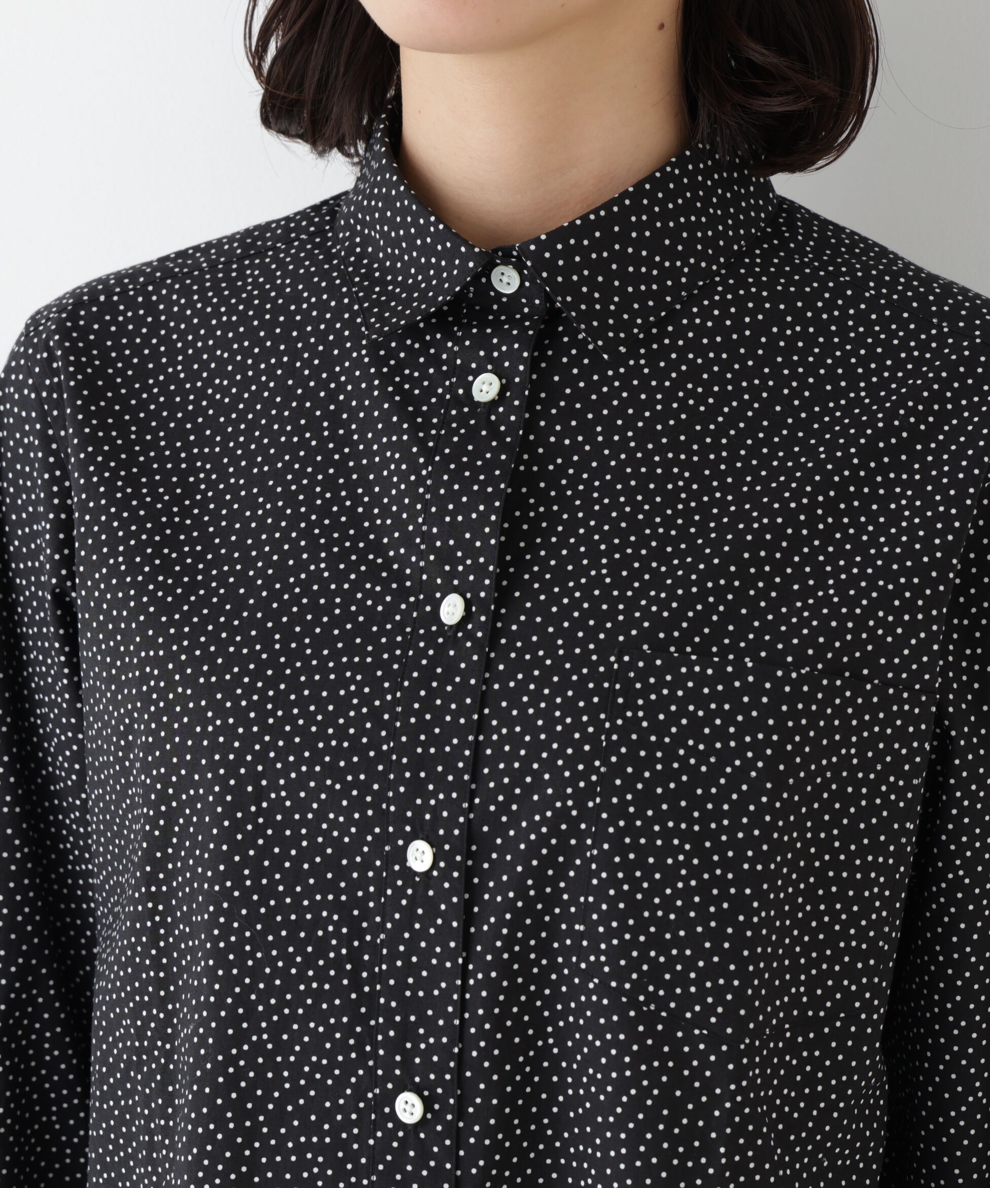  「◆ドット柄ベーシックシャツ」|シャツ・ブラウス|