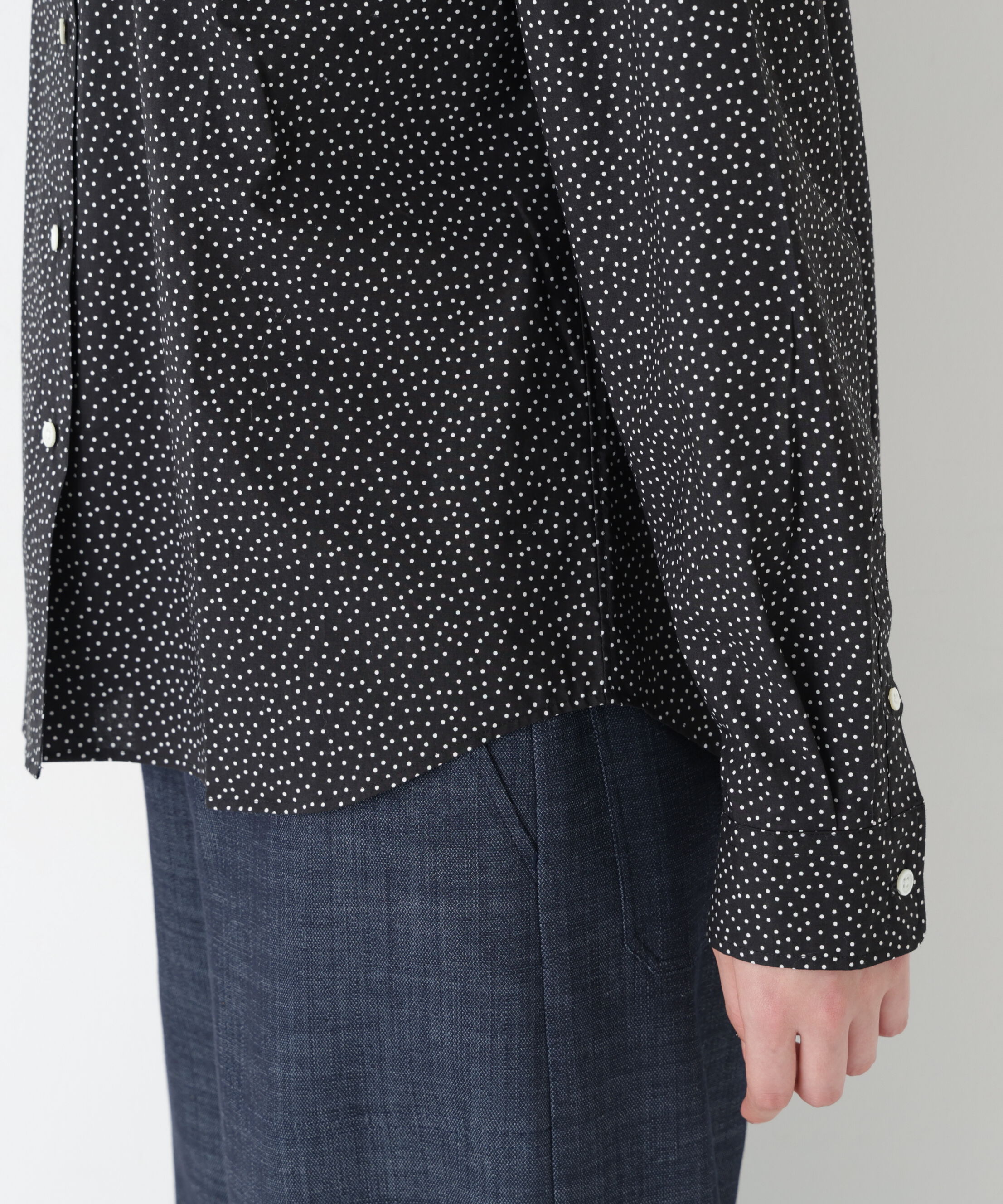  「◆ドット柄ベーシックシャツ」|シャツ・ブラウス|