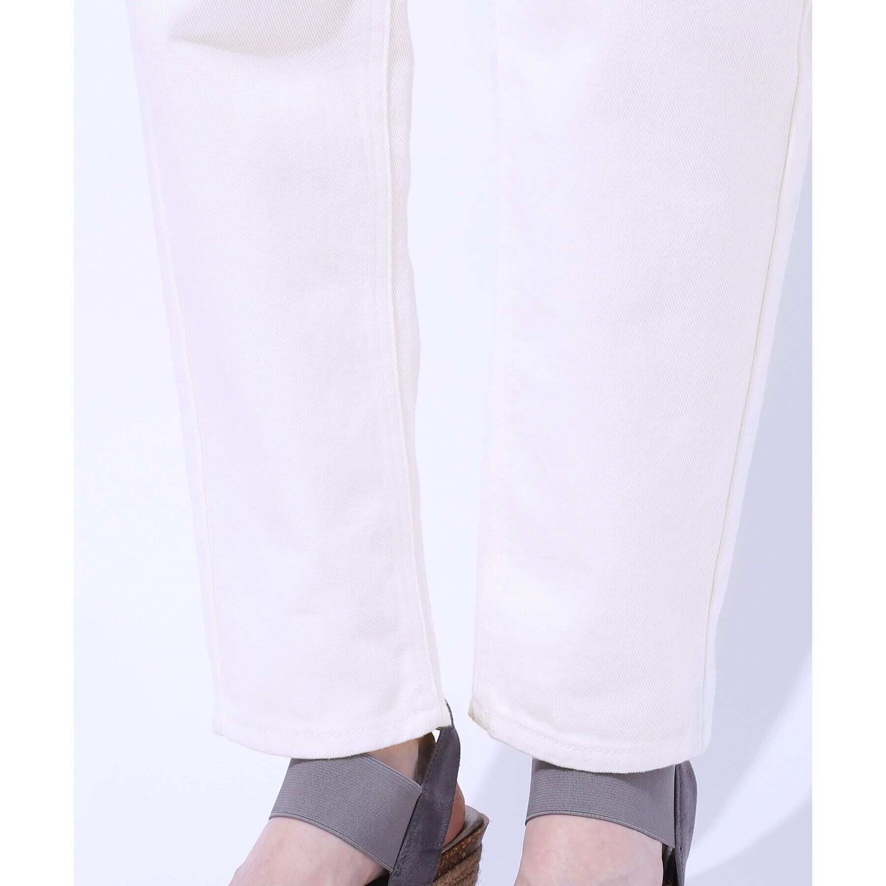 SHOO･LA･RUE「【SS-3L/美脚シルエット】いつでも頼れる デニムテーパードパンツ」|デニム|