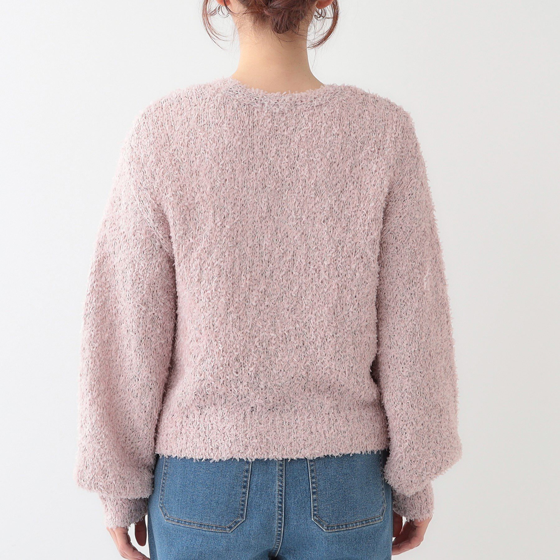 SHOO･LA･RUE「【S-LL】ふわふわ軽やかラメニットカーディガン」|カーディガン|