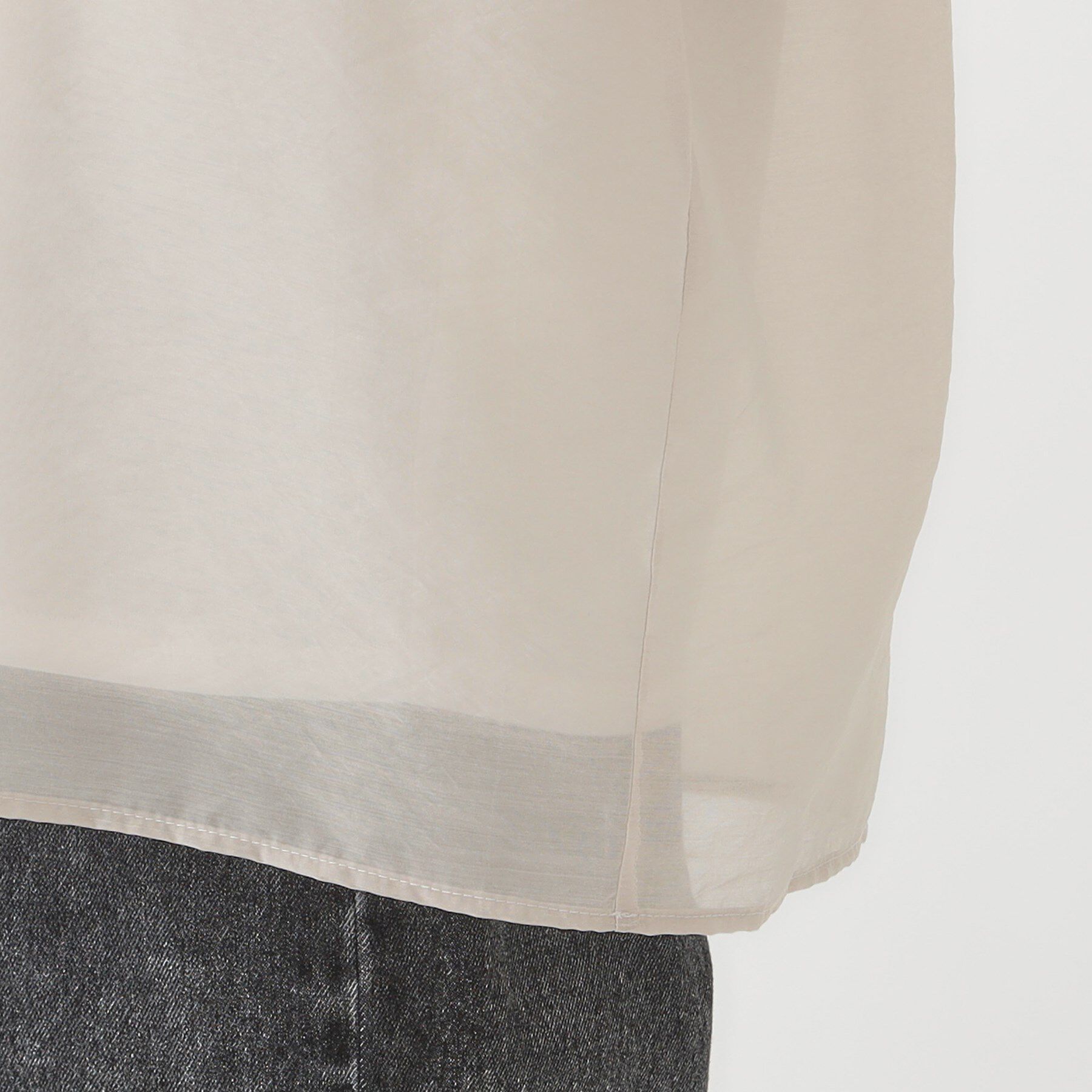 SHOO･LA･RUE「【洗える/S-LL】着るだけでサマ見え オーガンジーレイヤードトップス」|シャツ・ブラウス|