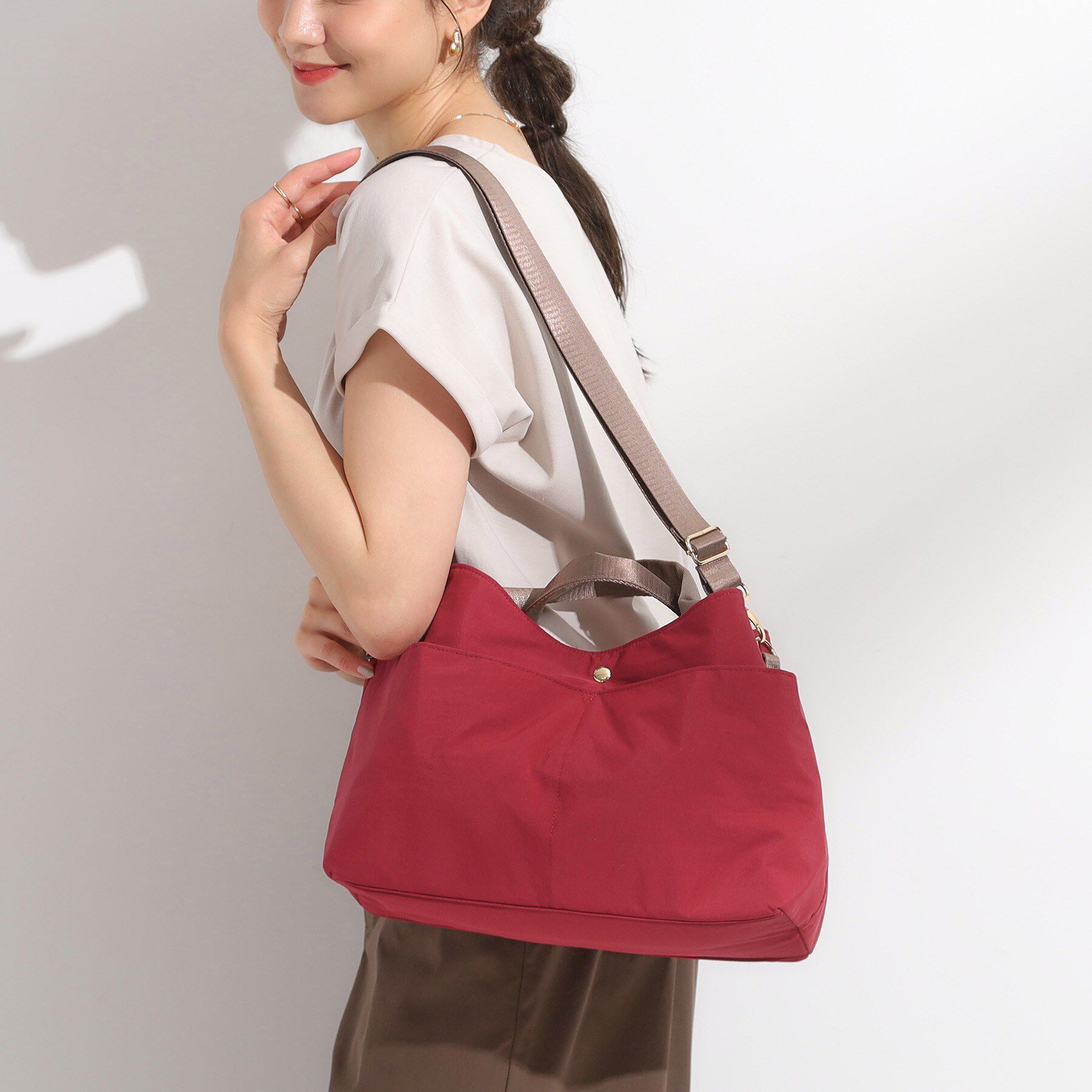 SHOO･LA･RUE「【撥水】2WAY口元くったりトートバッグ」|トートバッグ|