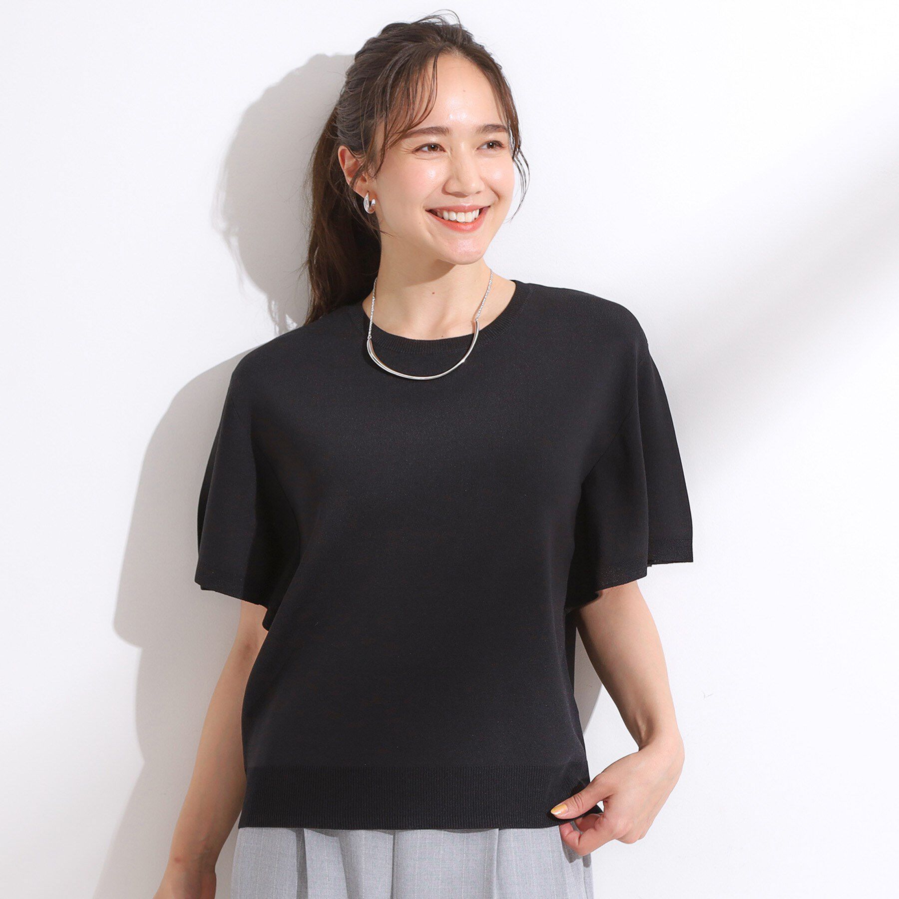 SHOO･LA･RUE「【S-LL】女性らしさ溢れる フレアスリーブニット」|ニット・セーター|