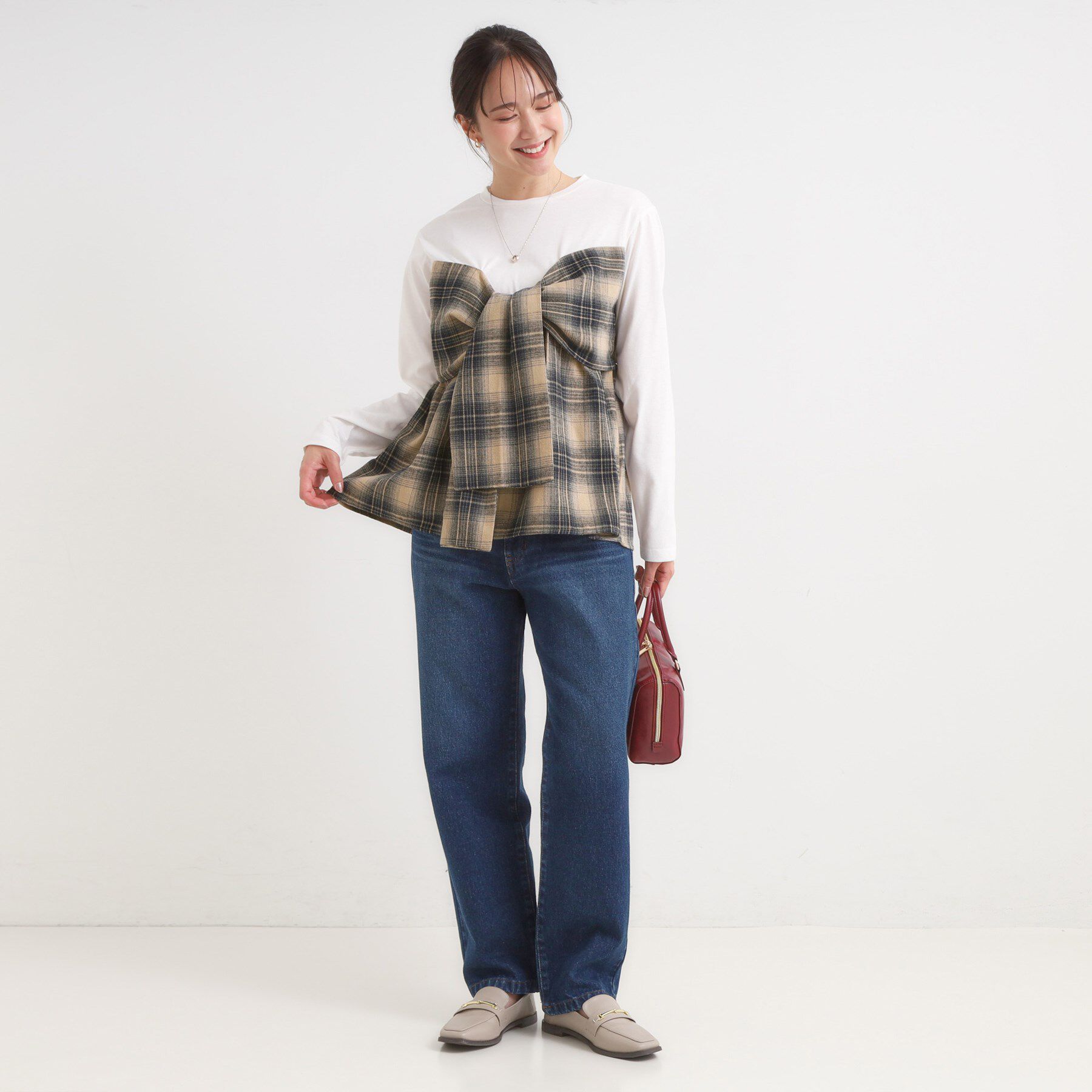 SHOO･LA･RUE「シャツレイヤード風で1枚でサマ見え ロンT」|Tシャツ・カットソー|