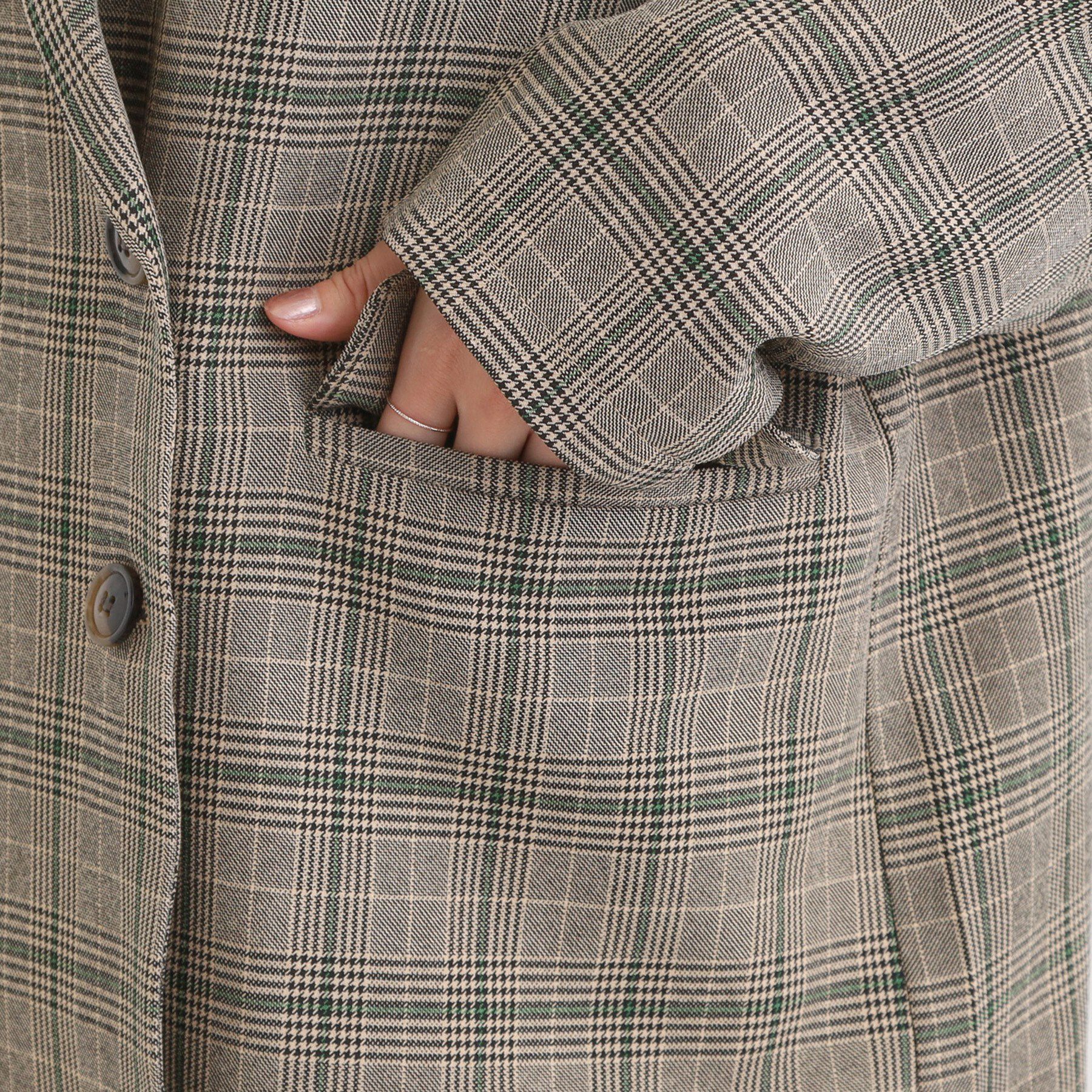 SHOO･LA･RUE「【セットアップ可】チェック柄 ダブルブレストテーラードゆるジャケット」|テーラードジャケット|