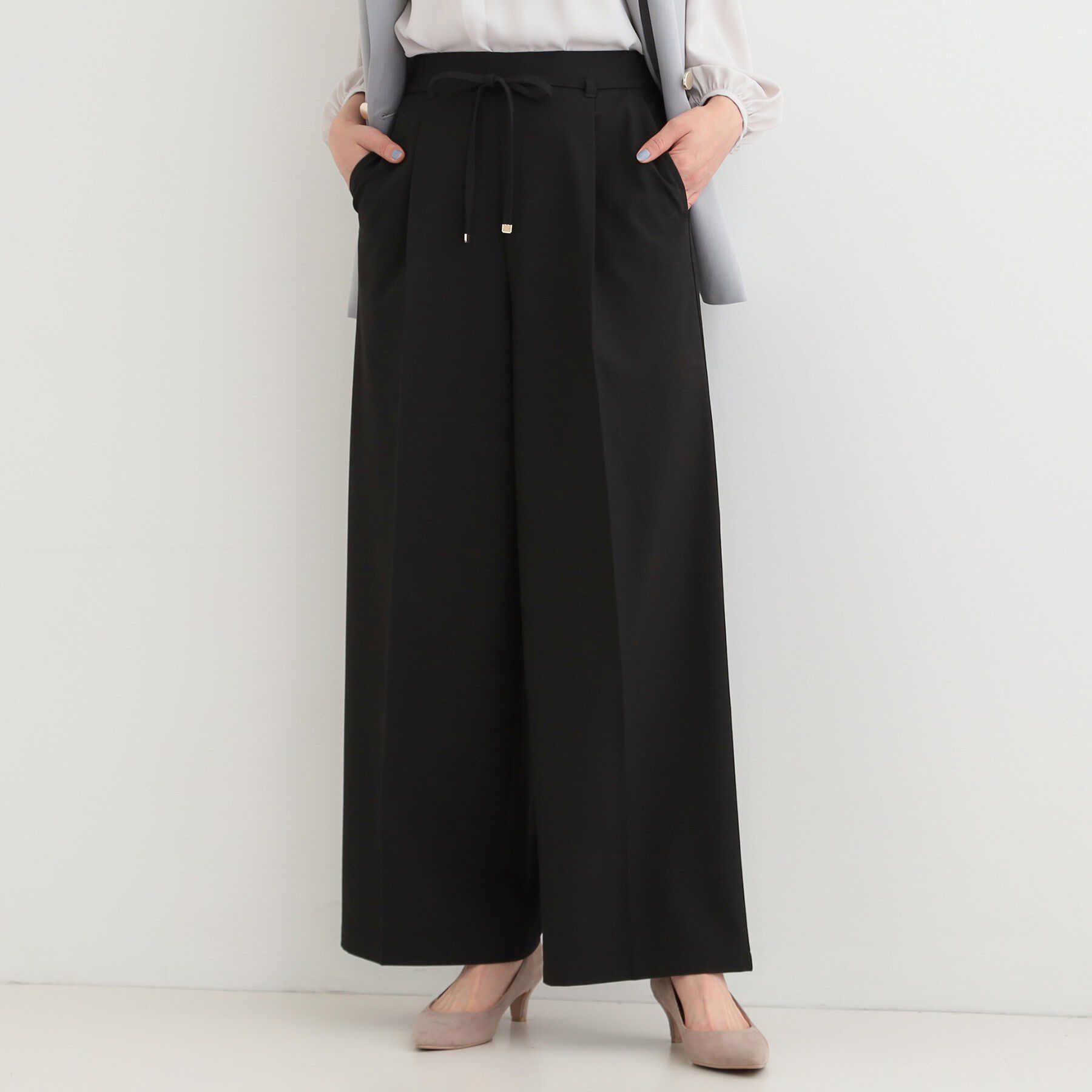 SHOO･LA･RUE「丈選 ワイドパンツ」|その他|ブラック(019)