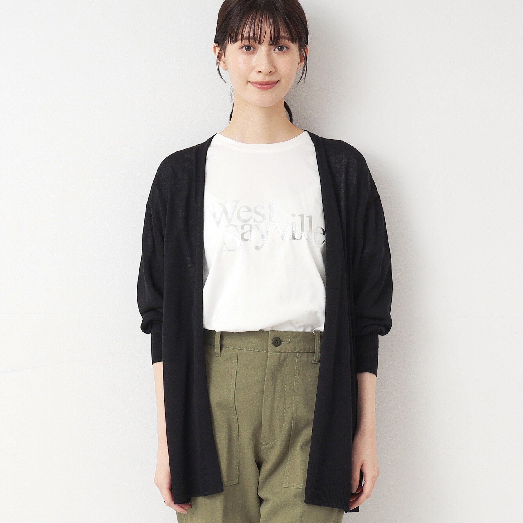 Dessin「【洗える】ボタンレスカーディガン」|カーディガン|ブラック(019)