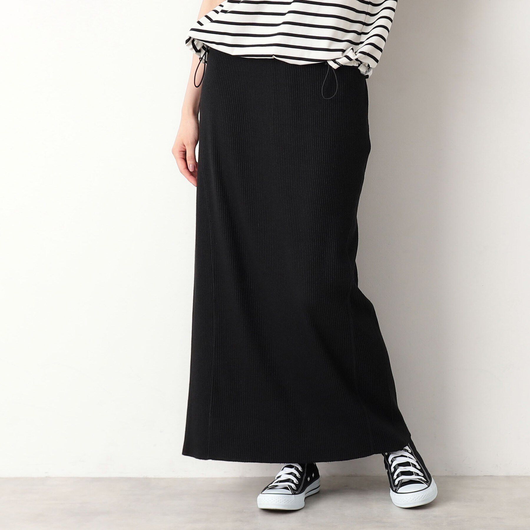 Dessin「リブジャージタイトスカート（S～L）」|スカート|ブラック(019)