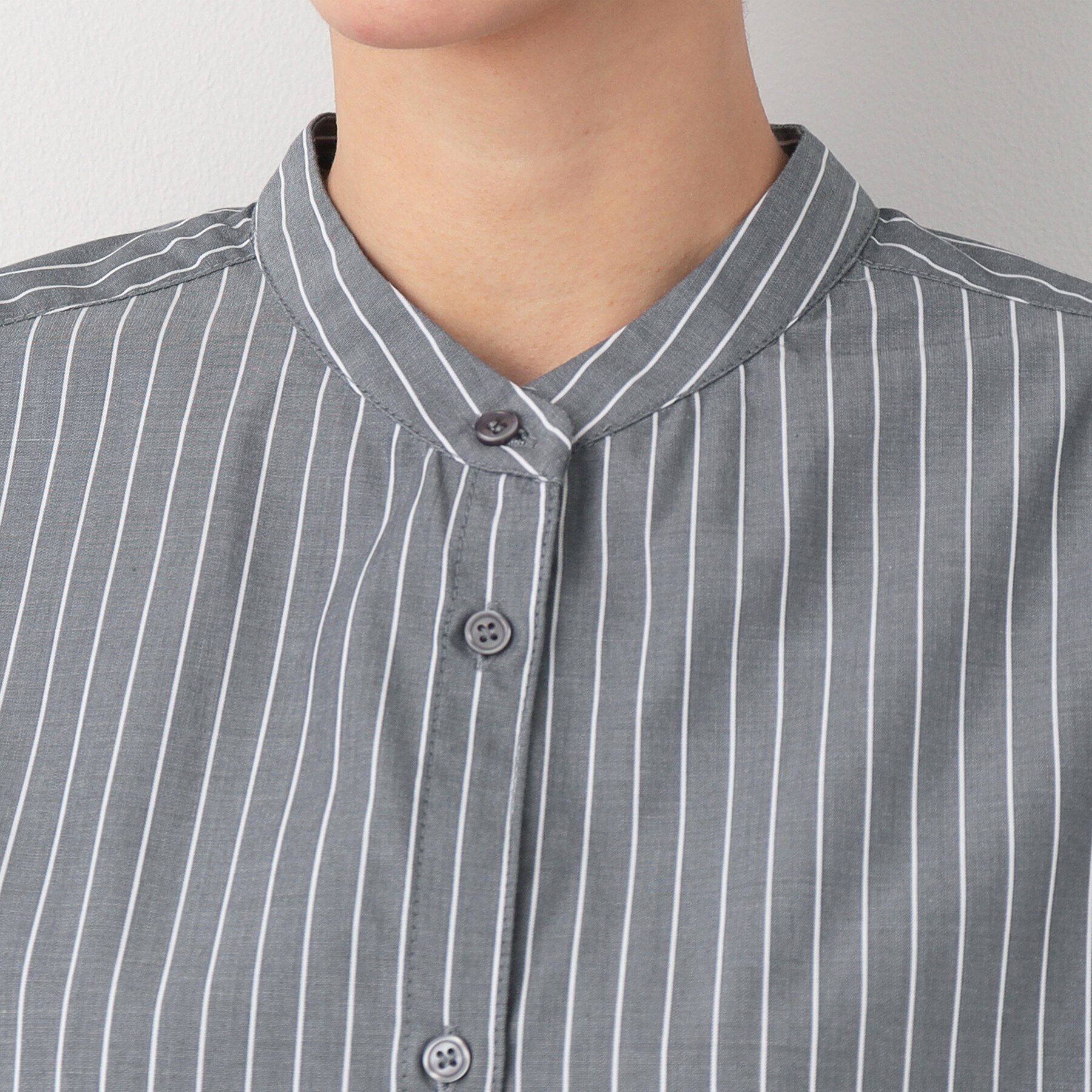 Dessin「【洗える】バルーンスリーブバンドカラーシャツ（XS～L）」|シャツ・ブラウス|