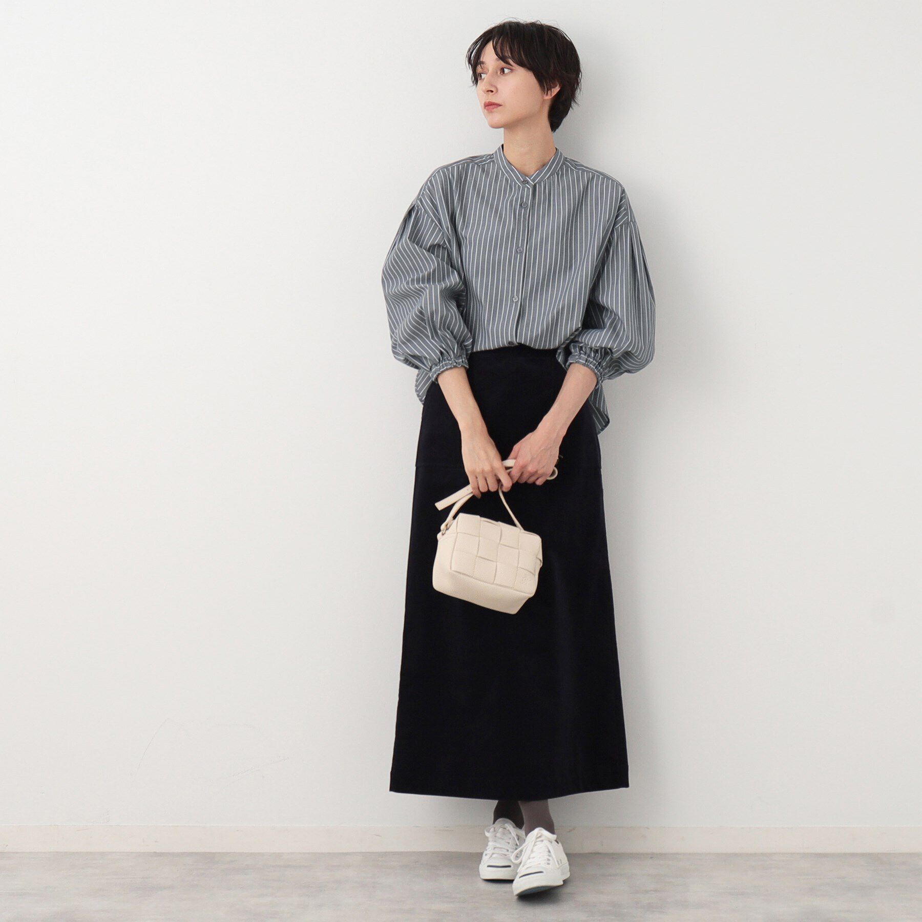 Dessin「【洗える】バルーンスリーブバンドカラーシャツ（XS～L）」|シャツ・ブラウス|