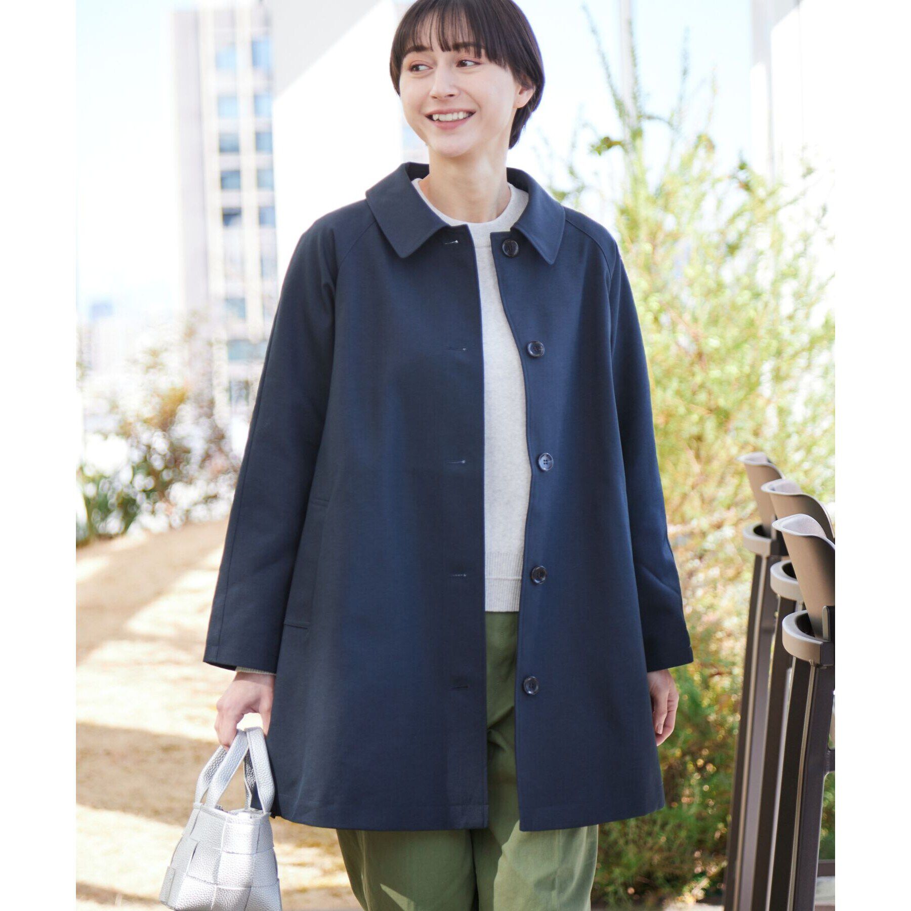 Dessin「【撥水】ステンカラーテントラインコート」|ステンカラーコート|ネイビー(094)