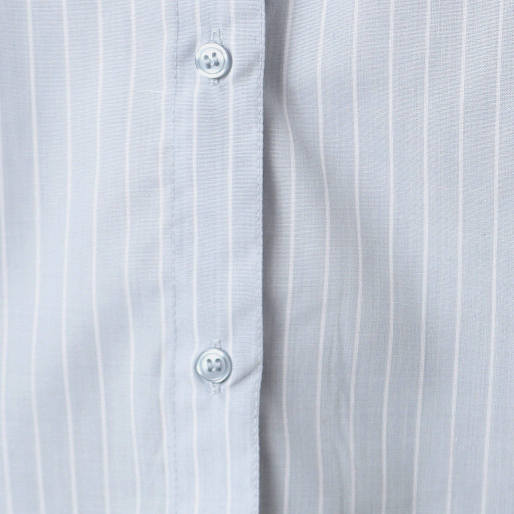 Dessin「【洗える】バンドカラーストライプシャツ（XS～L）」|シャツ・ブラウス|